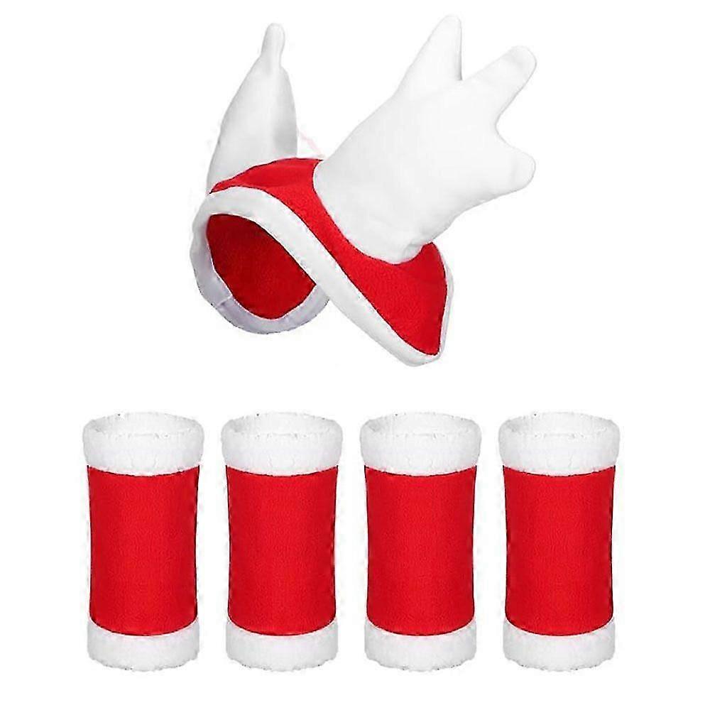 1 Set Christmas Horse Costume With Santa Hat And Leg Wraps Xmas Holiday Horse Accessory For Christmas Parades Holiday Parties And Festive Decorations