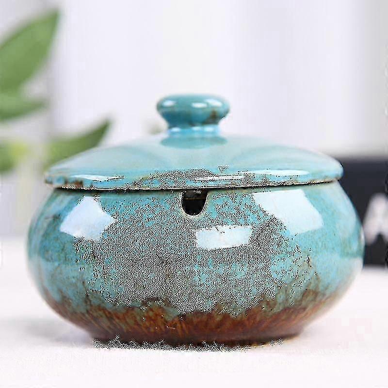 Ashtray With Lid Cigarette Ceramic Ashtray Windproof Ashtray