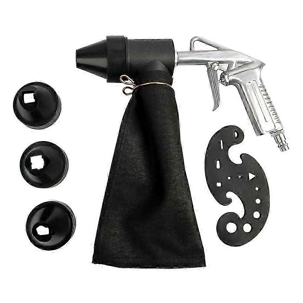 Pneumatic sandblasting tool set, sandblasting machine set, versatile sandblaster, hand polishing machine, rust remover