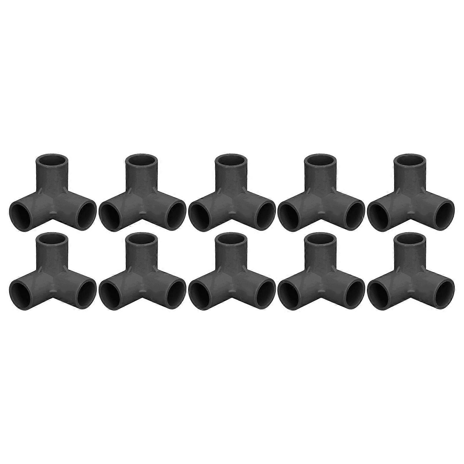 10PCS 3 Way Pipe Fittings PVC Plastic Tee Fitting Elbow Corner Connector 25mm Inner Diameter Black