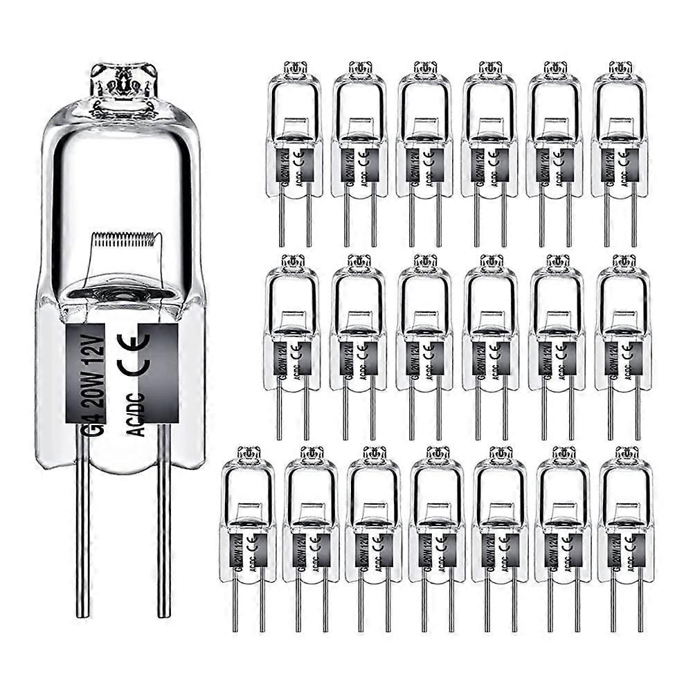 G4 12V 20W Halogen Bulbs 40PCS Pack, Crystal Lamp Inserted Beads, Compatible with Standard G4 Fixtures