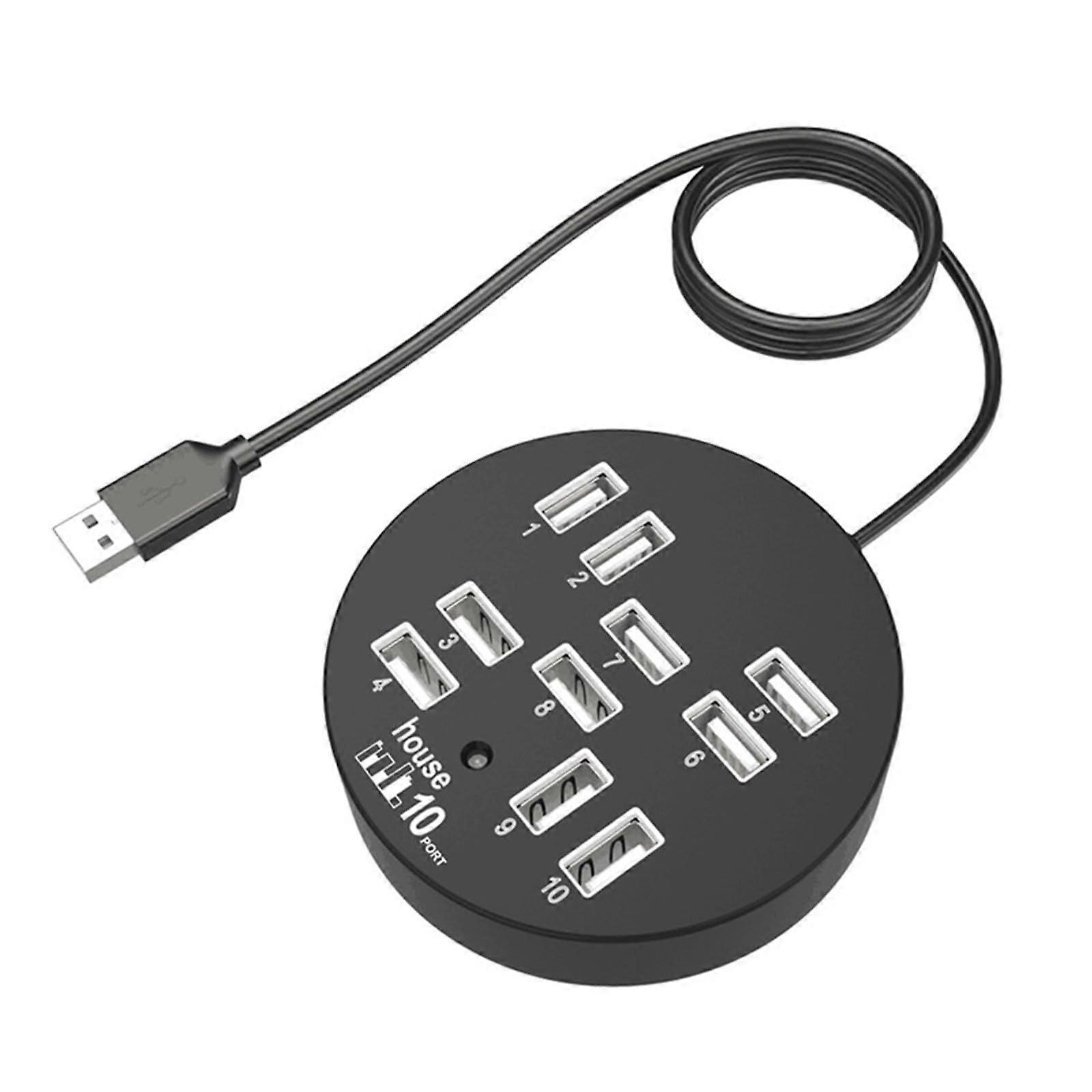 Office USB Adapter 10Port USB 2.0 Docking Station USB Splitter Hub For Office Use