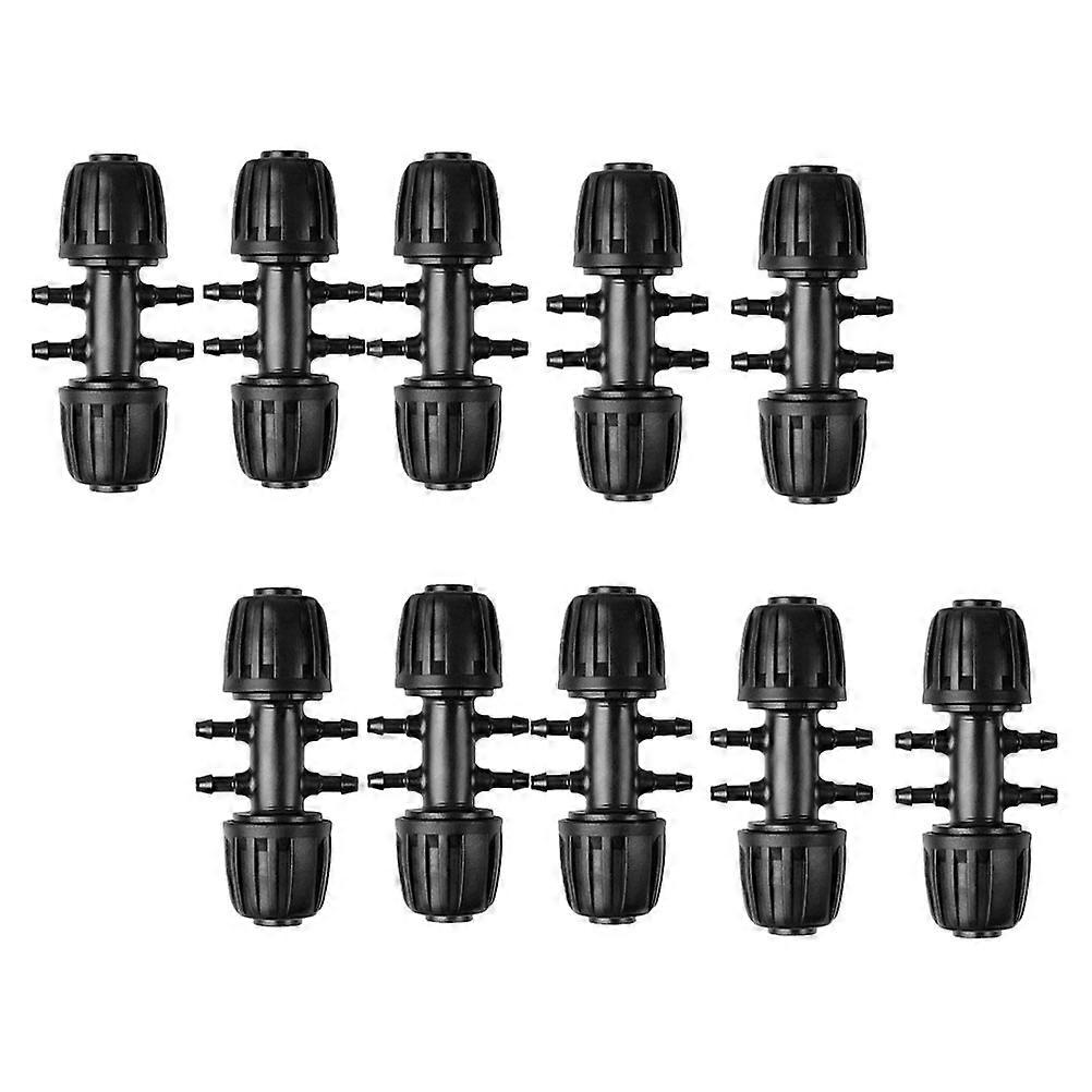 6 Way Connector Pipe Joint for Irrigation System 20Pcs Black Plastic Fitting