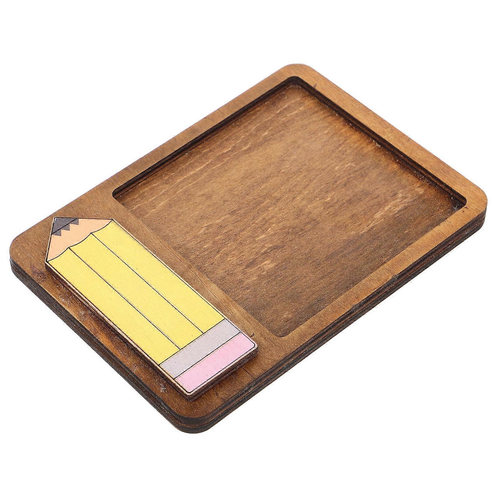 Wooden Notes Holder for Memo Papers Dispenser 2Pcs Desk Organizer