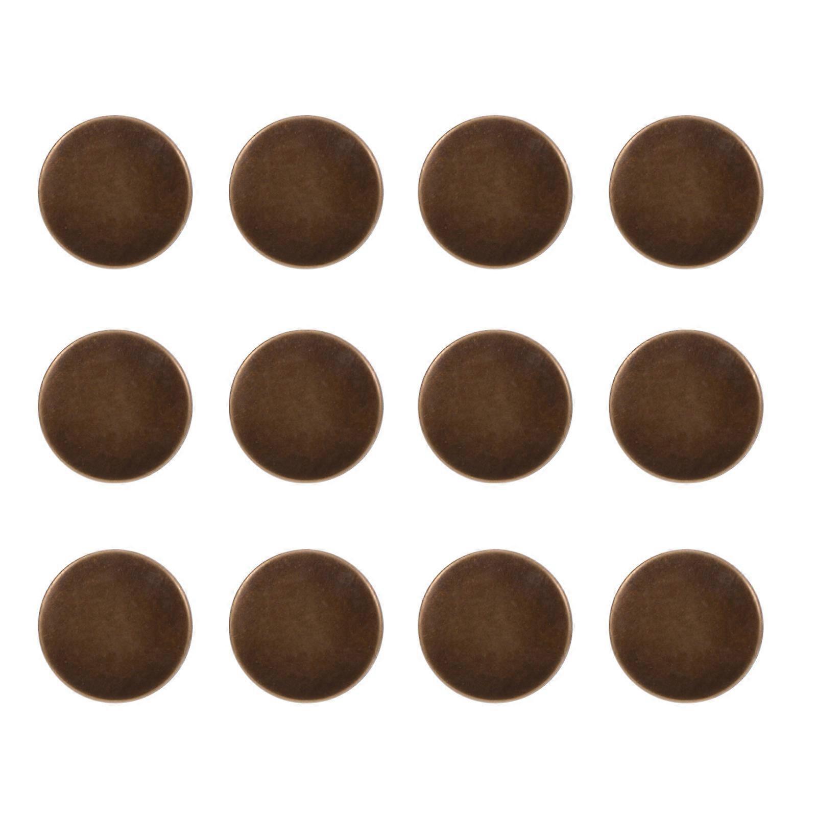 Alloy Jean Buttons for Pants Waist Adjustment 12Pcs Brown Set