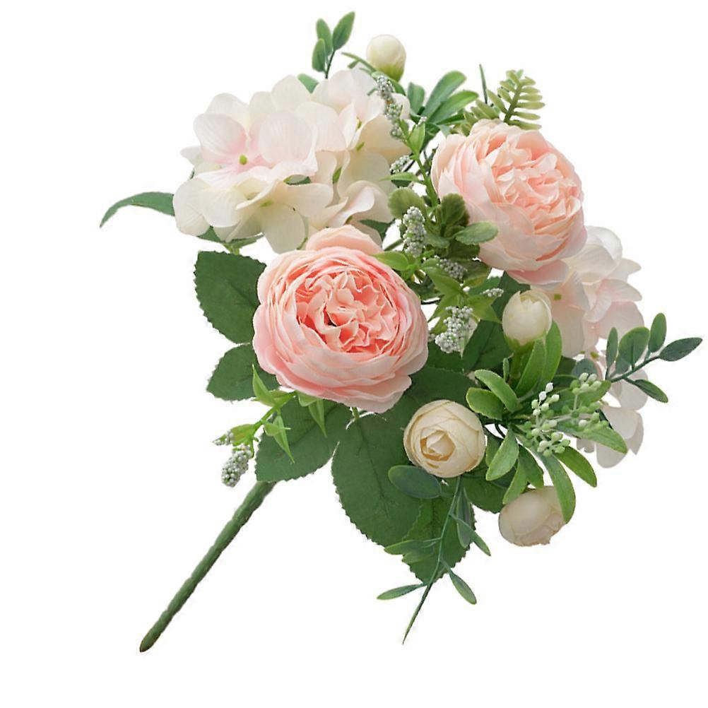 Fake Flower Bouquet 2Pcs Photography Props For Bride Bridesmaid Vivid Design Multi Color Silk Decorative Flowers