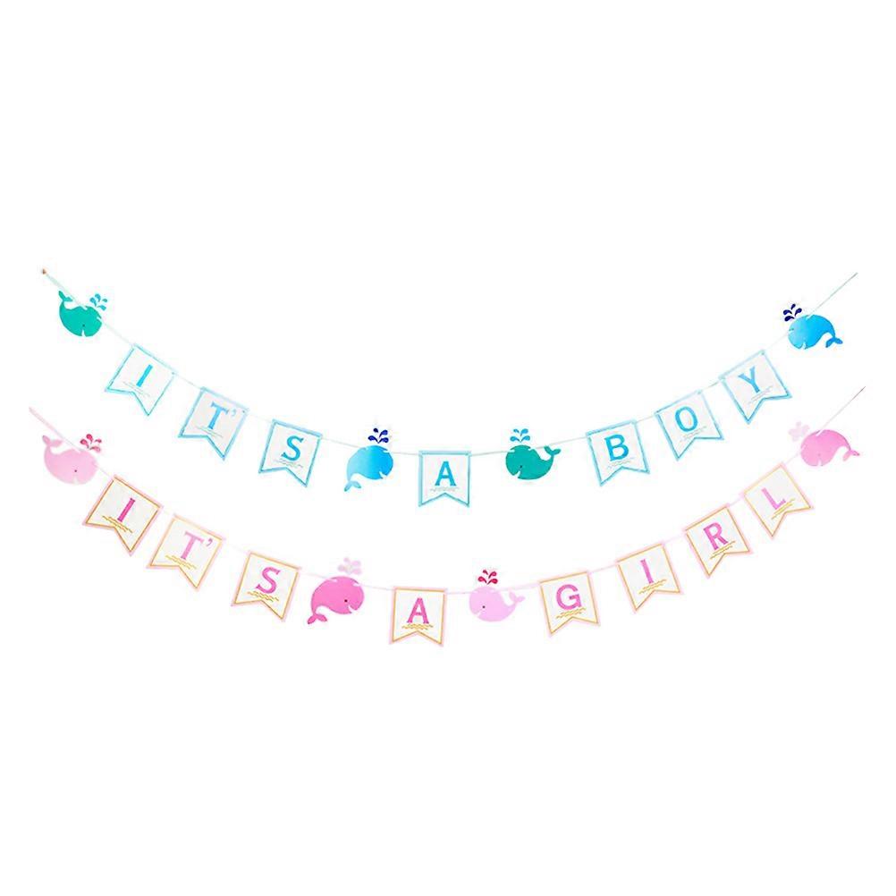 Gender Reveal Banner It's A Girl and It's A Boy for 4Sets Party