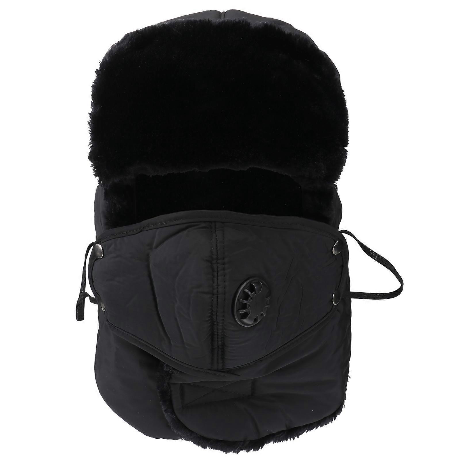 Winter Warm Cap Cold Hat for Outdoor Use Black 1 Piece