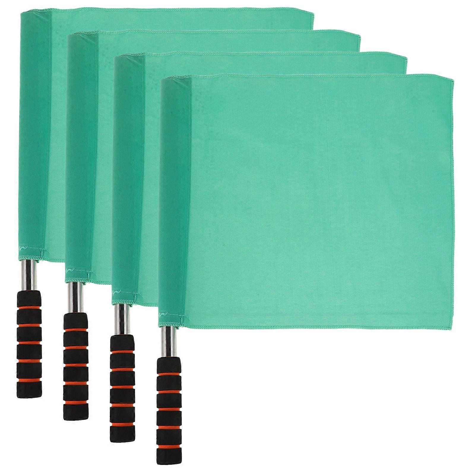 Outdoor Use Track Referee Signal Flags 4Pcs Made With Durable Stainless Steel Pole For Sports Event