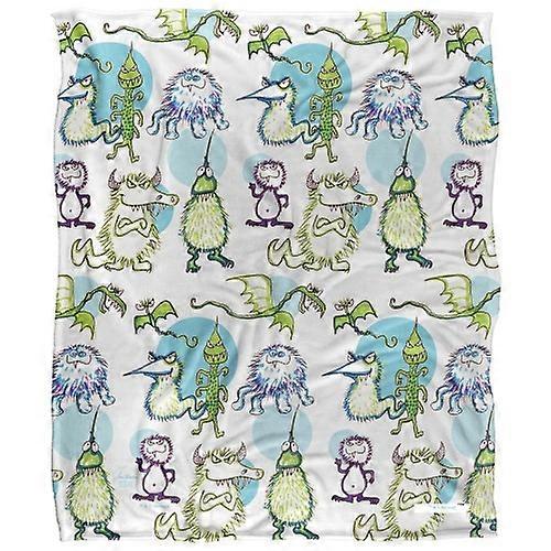 Jim Henson Signature Collection Silky Monster Doodles Supersoft Blanket