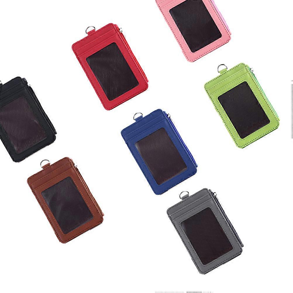 Chest Badge Card Holder for Protection Use PU Protective Sleeve Blue
