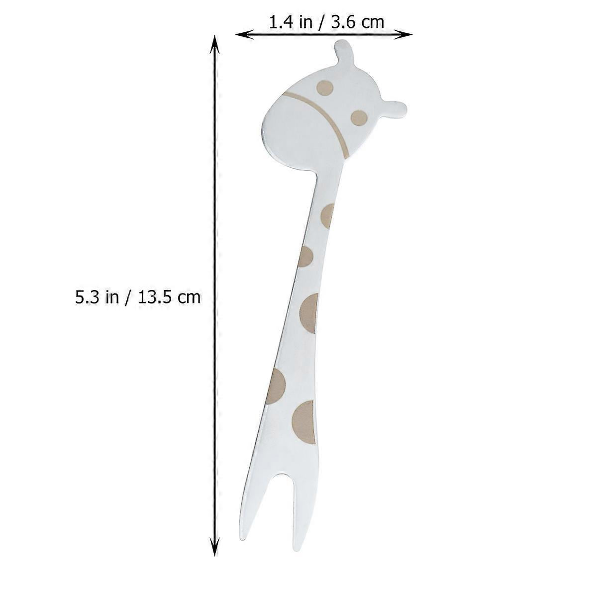 Giraffe Stainless Forks for Fruit and Pastries Fine Dining Experience Home and Bar Use 13.5 x 3.6 x 0.2 cm 4Pcs