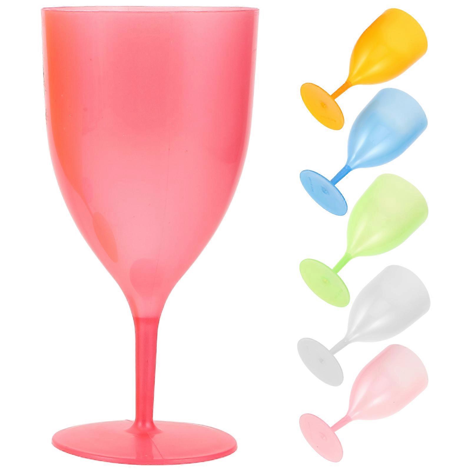 Elegant Design Unbreakable Goblets Cups for Family Gatherings 6Pcs in Assorted Color with High Stem for Easter Celebrations