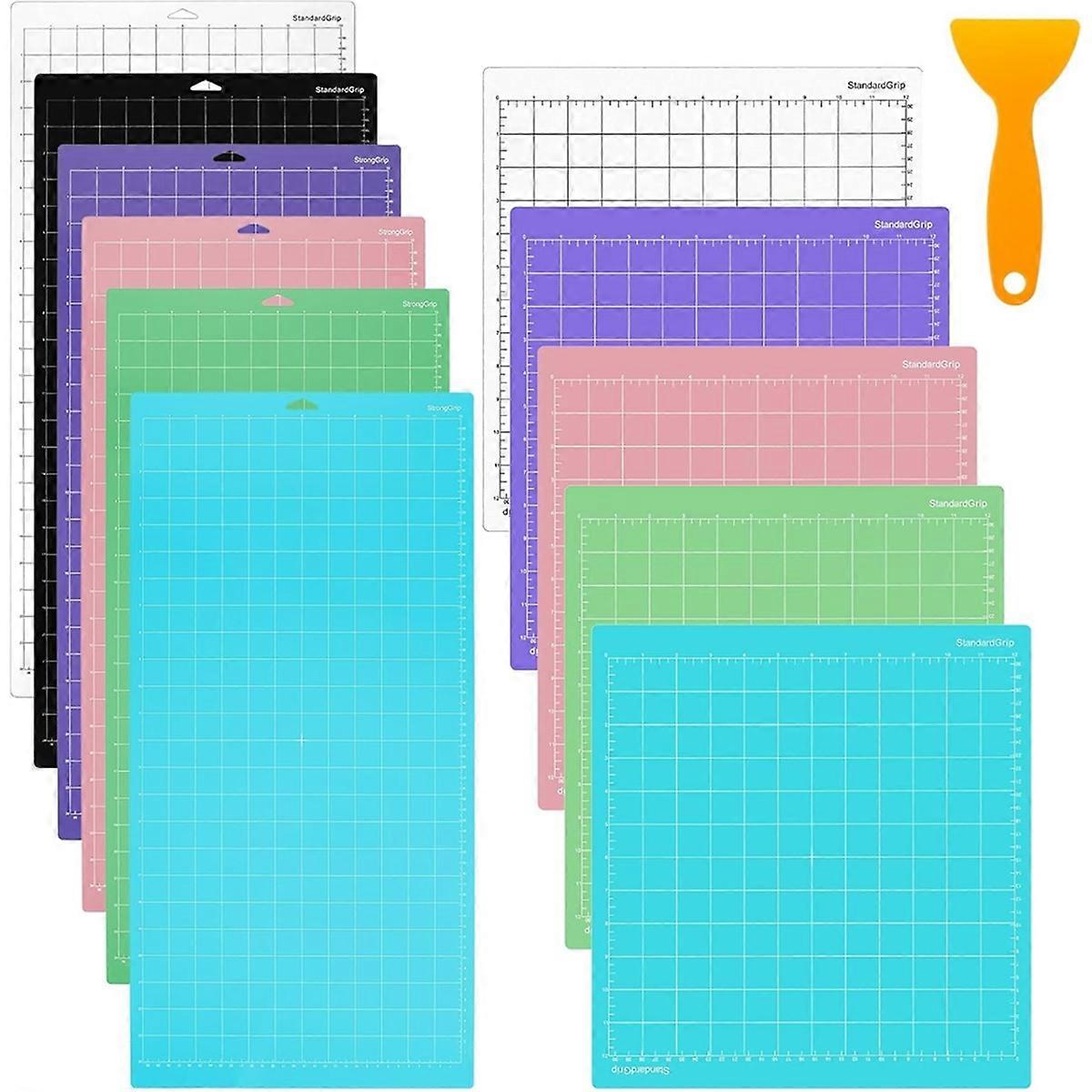 11Pcs Cutting Mat Set, Waterproof Multicolor Craft Mat, Adhesive Craft Cutting Mats with Scraper fo