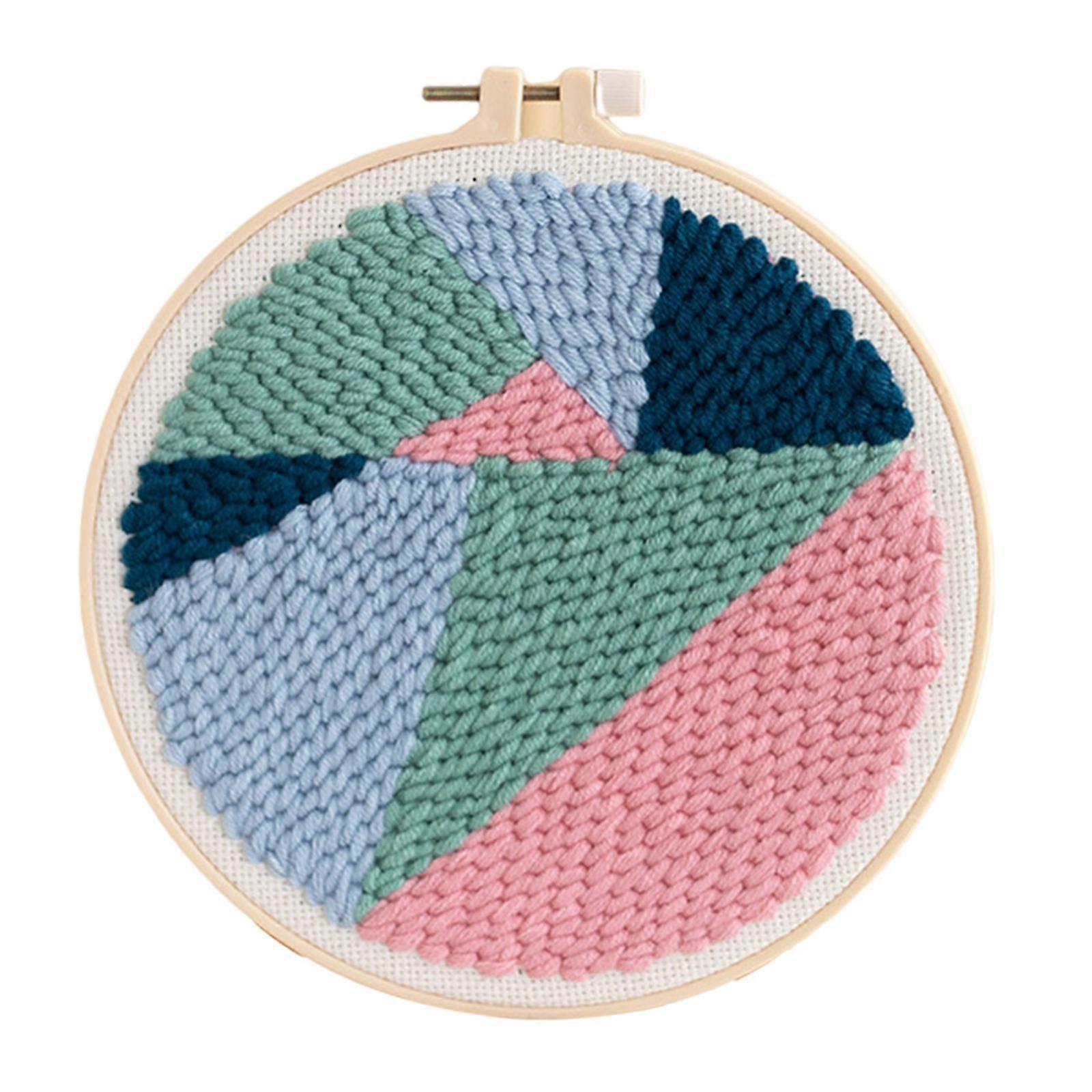 1 Set Punch Needle Embroidery Starter Kits DIY Needlecraft Geometric Pattern