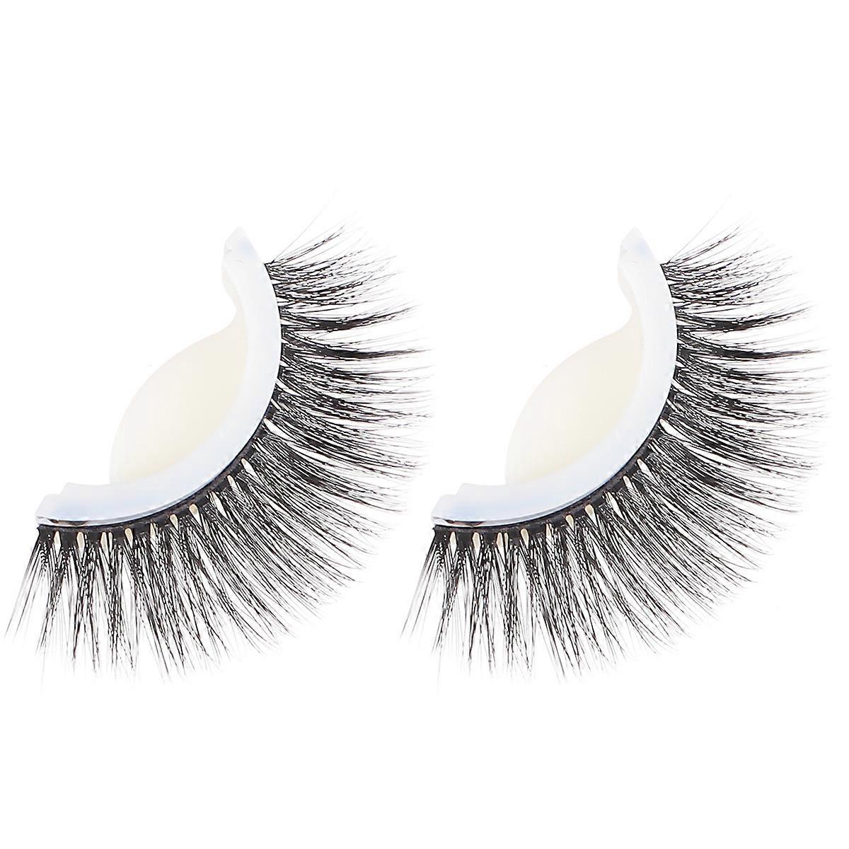 Natural Eyelashes 3D Thick False Eyelashes for Makeup Use 2Pcs Multi Color