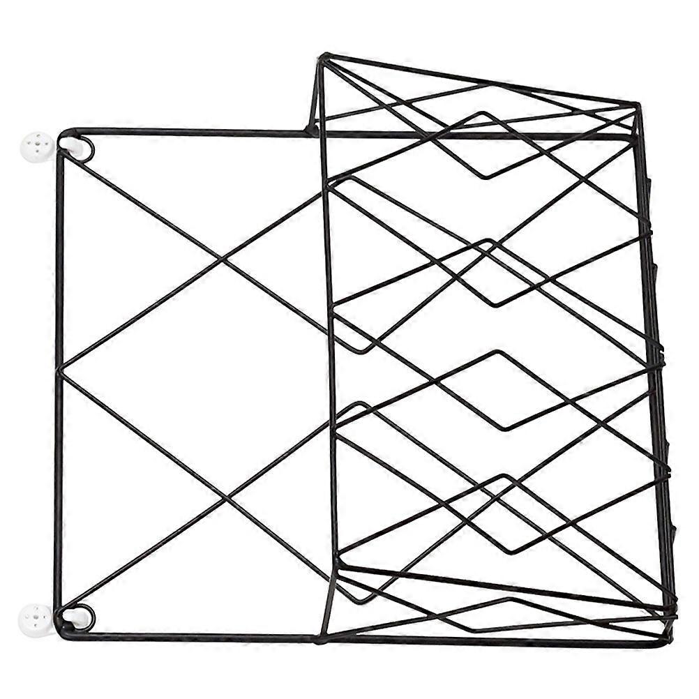 Books Storage Rack Wall-Mounted for Storage Use 3Pcs Iron Black Organizer