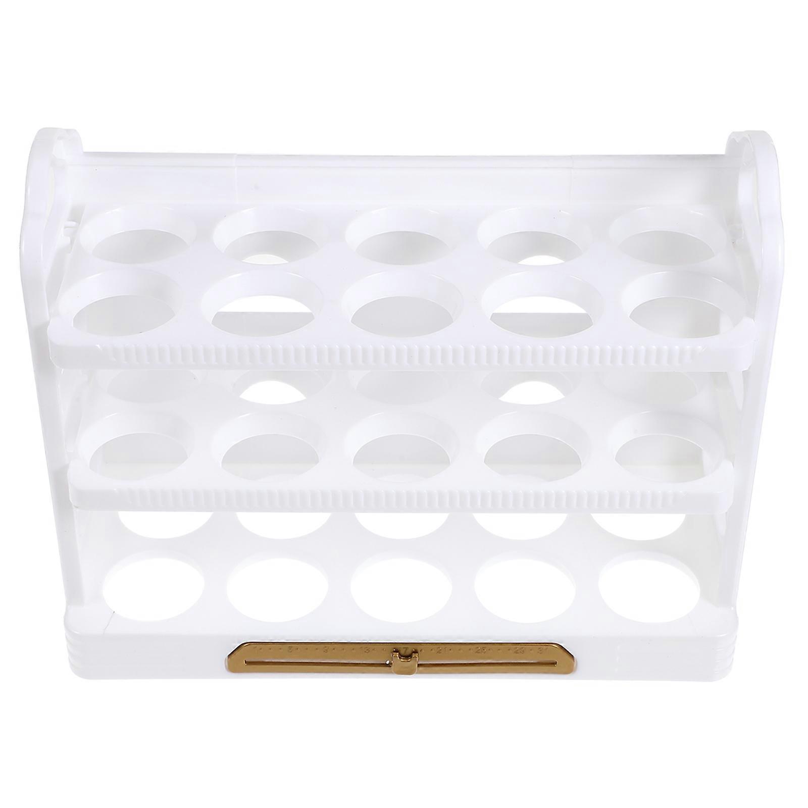 Egg Container for Refrigerator Egg Holder for Storage 3Pcs White Multi-Layer Box