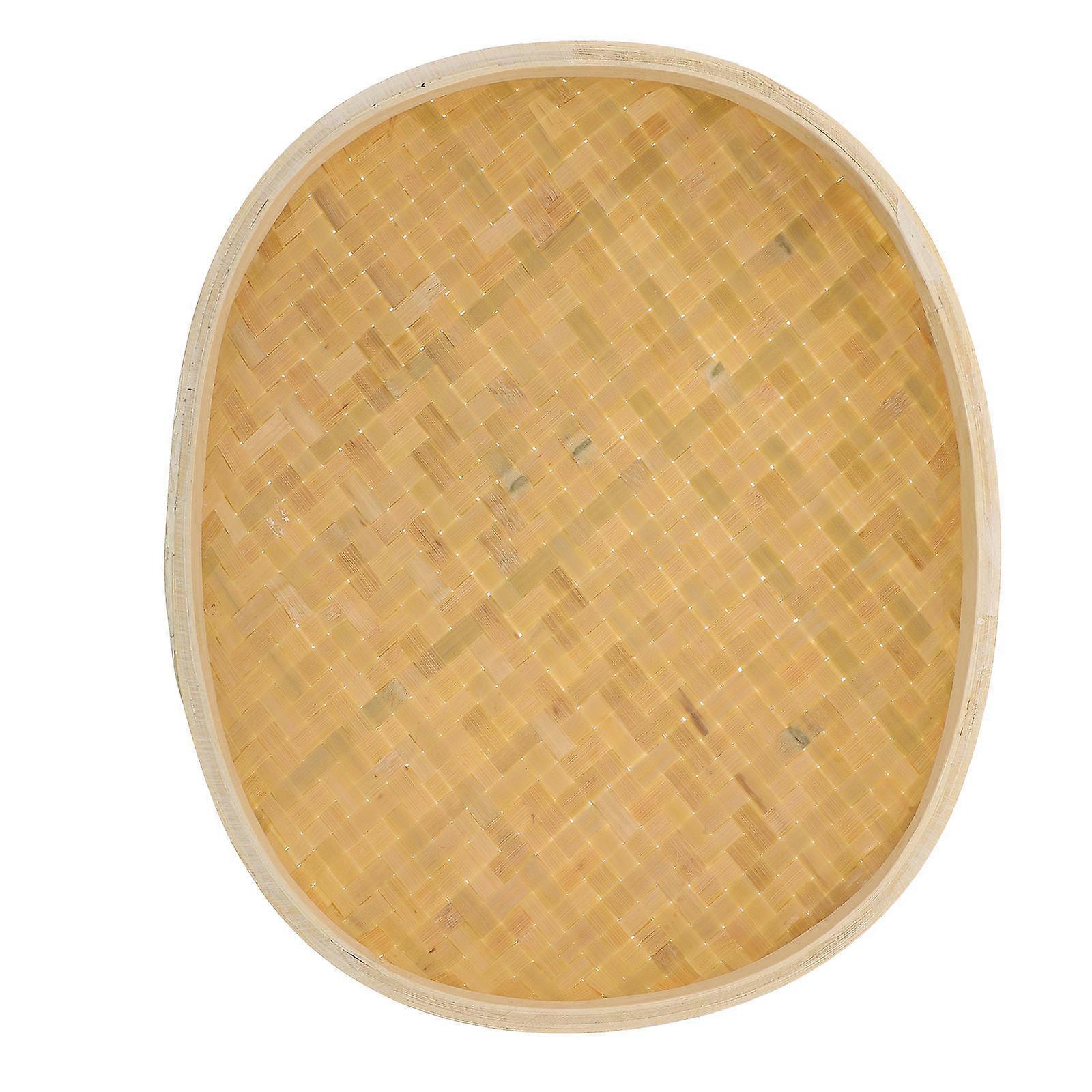 Egg Basket Bamboo for Storage 1Pcs Khaki Round Decorative Basket