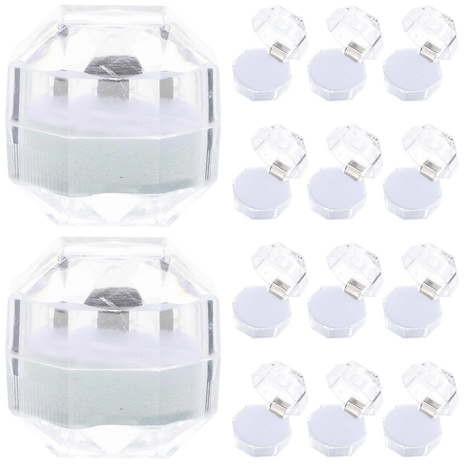Engagement Ring Boxes Transparent for Proposal Organizer 60Pcs White Cases