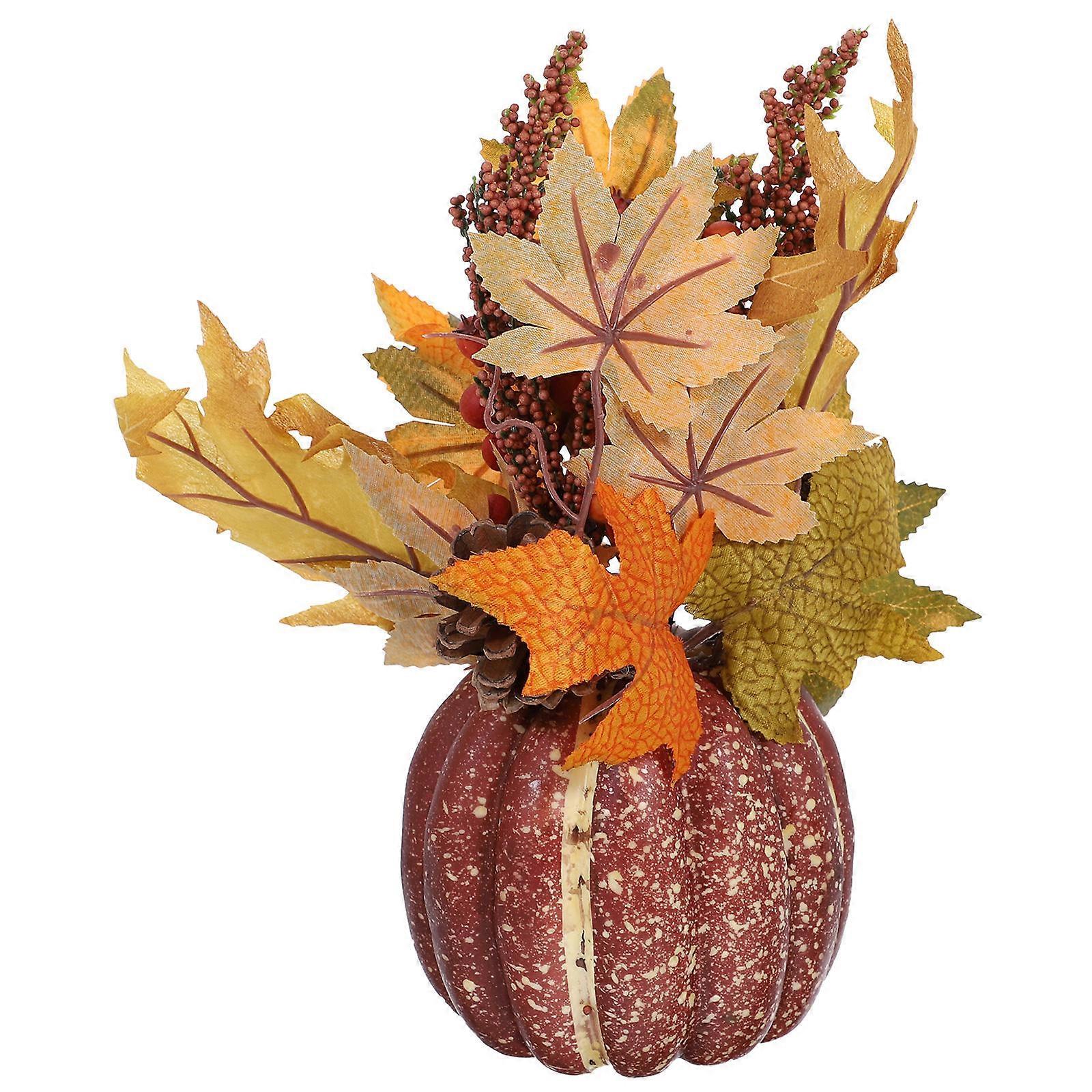 Simulated Maple Leaf Bipeltate Desk Adornment for Indoor Decoration Foam Multi Color Decorative 1 Pc