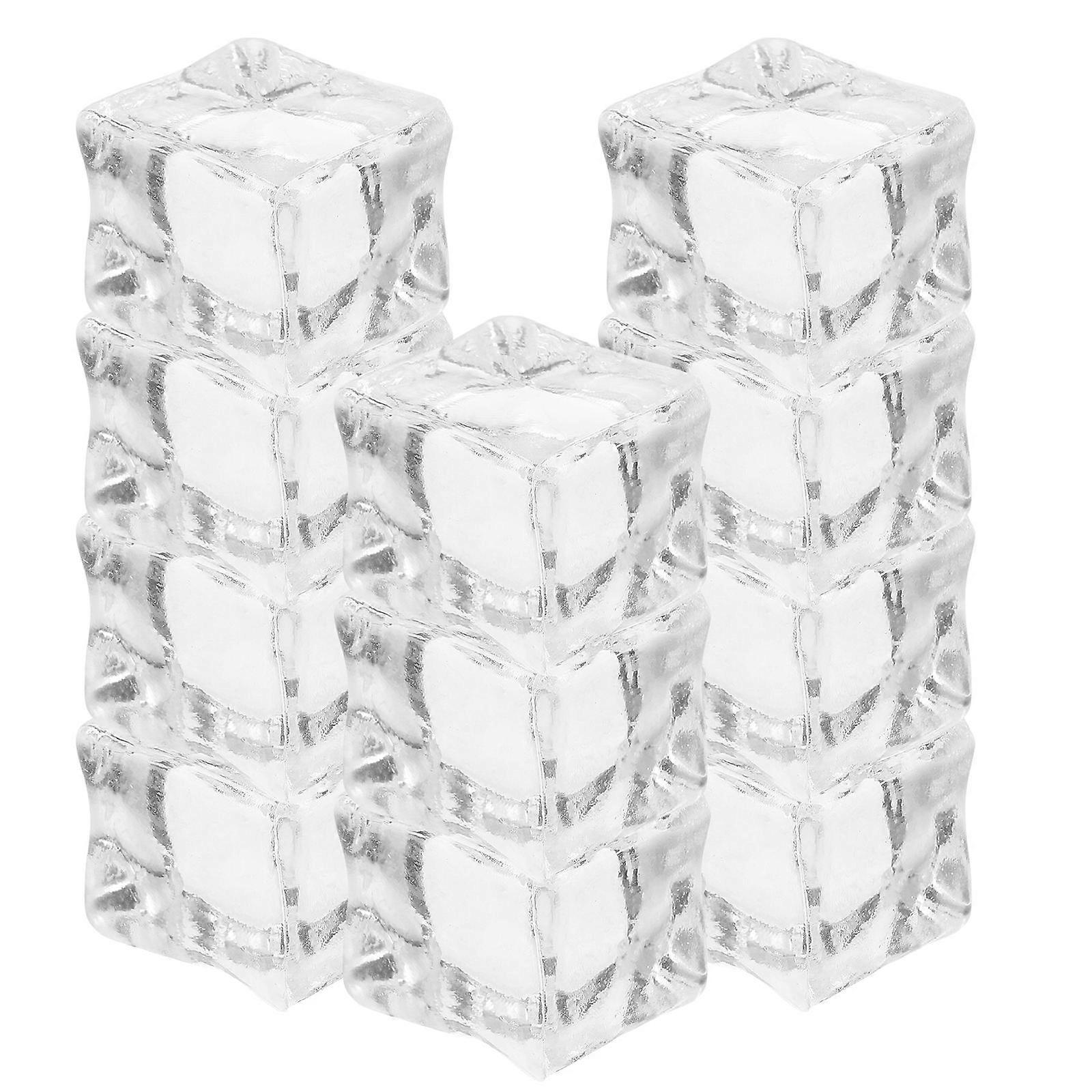 Decorative Ice Cubes 100 Pcs Artificial Acrylic Cubes For Home Wedding Decoration 2.50X2.50X2.50CM Transparent Realistic Simulation Props