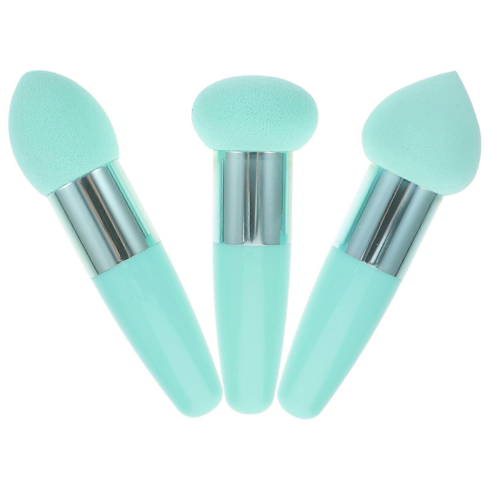 Green Foundation Makeup Sponge Brush for Cosmetic Application 12Pcs Set