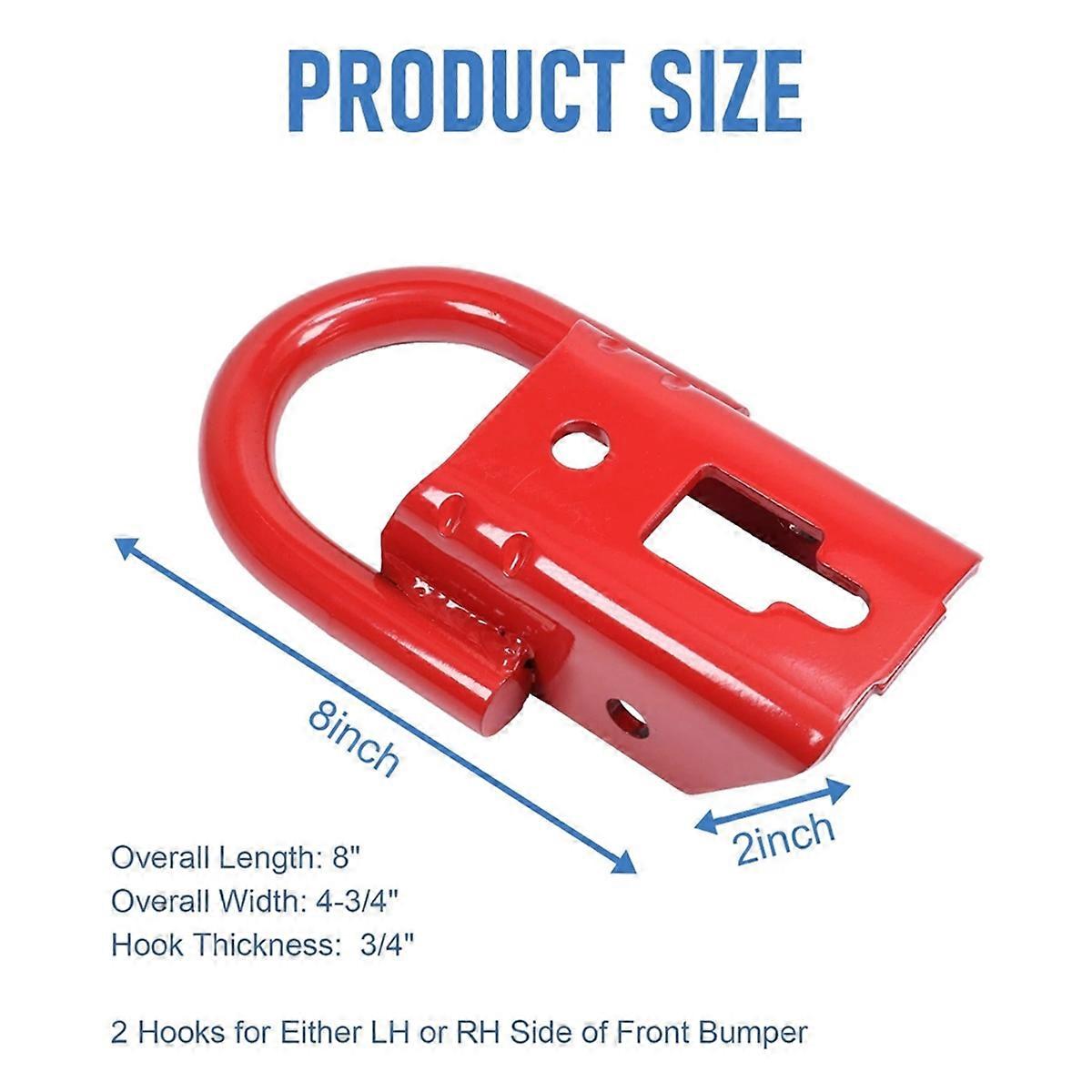 2PCS Front Towing Hook Red for 2015-2019 FL3Z17N808A FL37-17N808-A