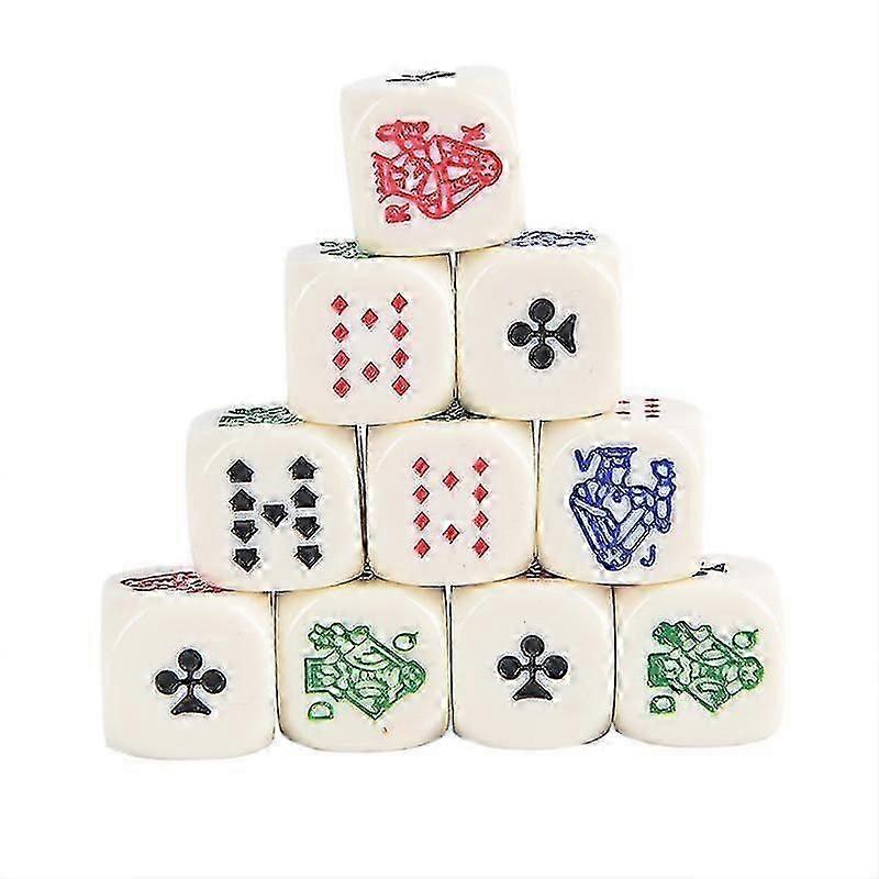 10pcs Acrylic Carving Dice 16mm Round Corner High-end Poker Dice For Game