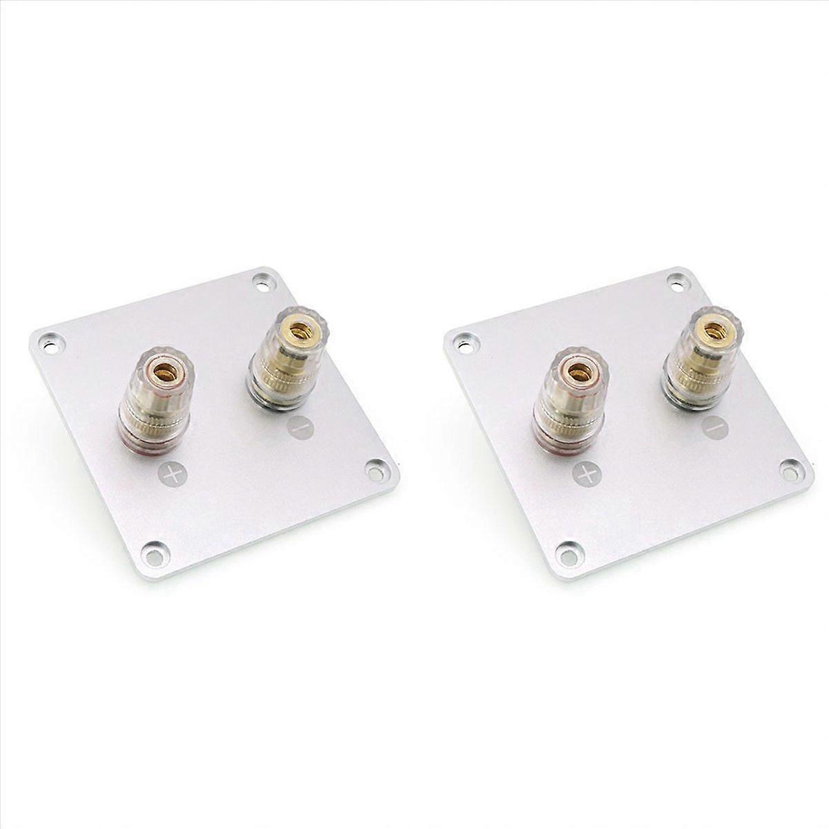 2X 2-Bit Audio Speaker Terminal Square Copper Binding Post Loudspeaker Box Wiring Terminal Board 80x