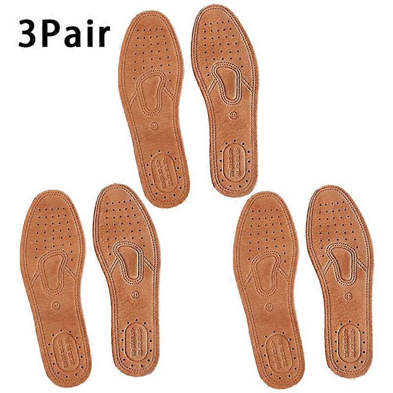Real Cowhide Insole Leather Shoes Boots Shoe Inserts Soft Breathable Deodorant Anti-slip Template Shock Absorbing Insoles Sole
