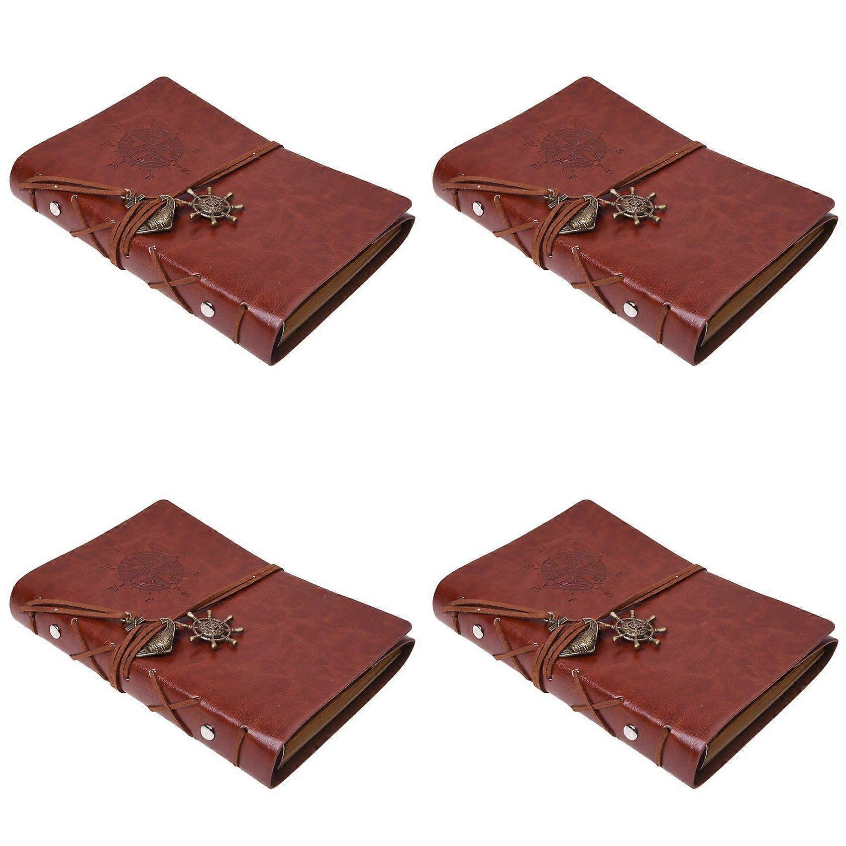4X Retro Personality Notebooks Journal Notepads Ring Binder Diary Notebook Light Brown S