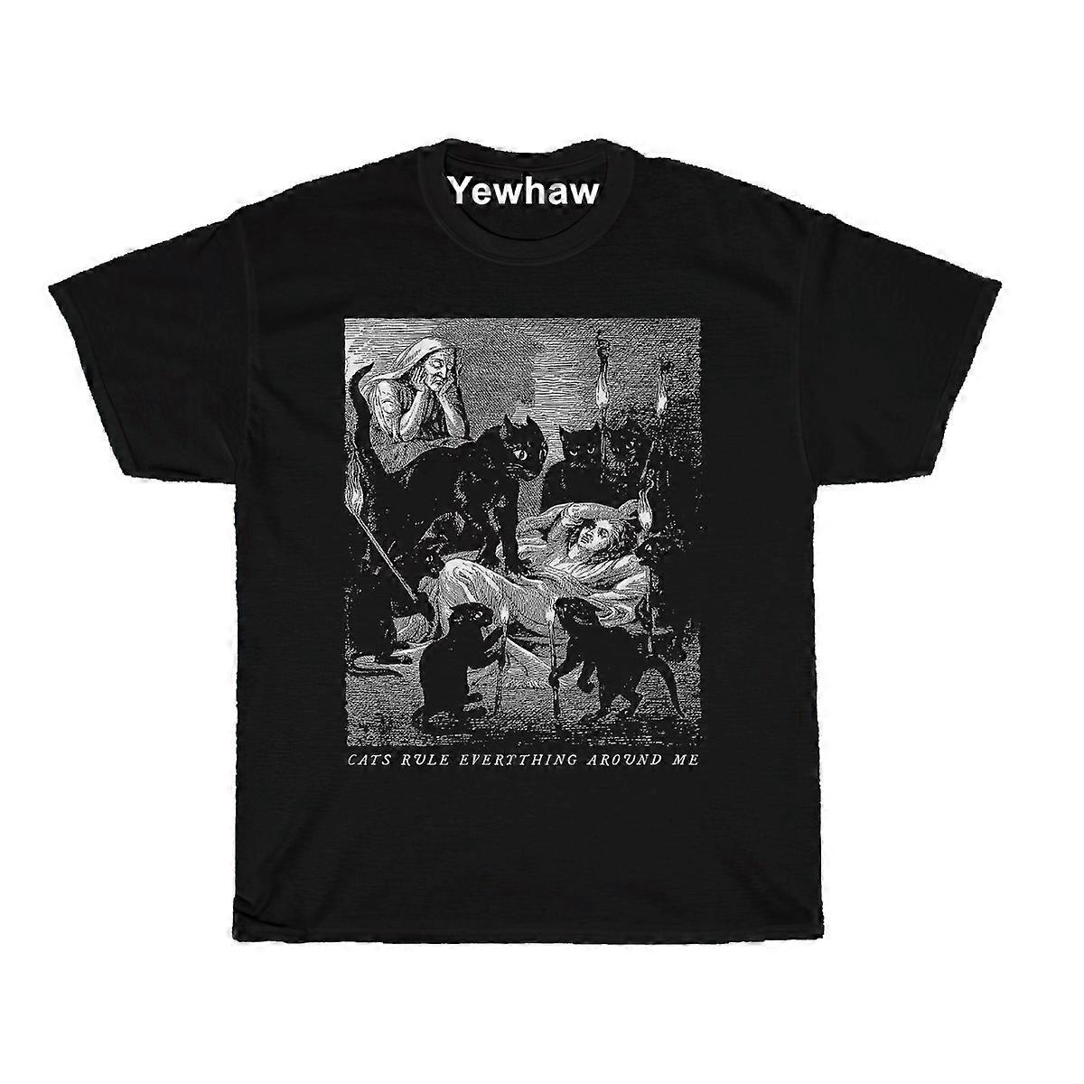 Camiseta Cats Rule Black Cat Vintage Horror