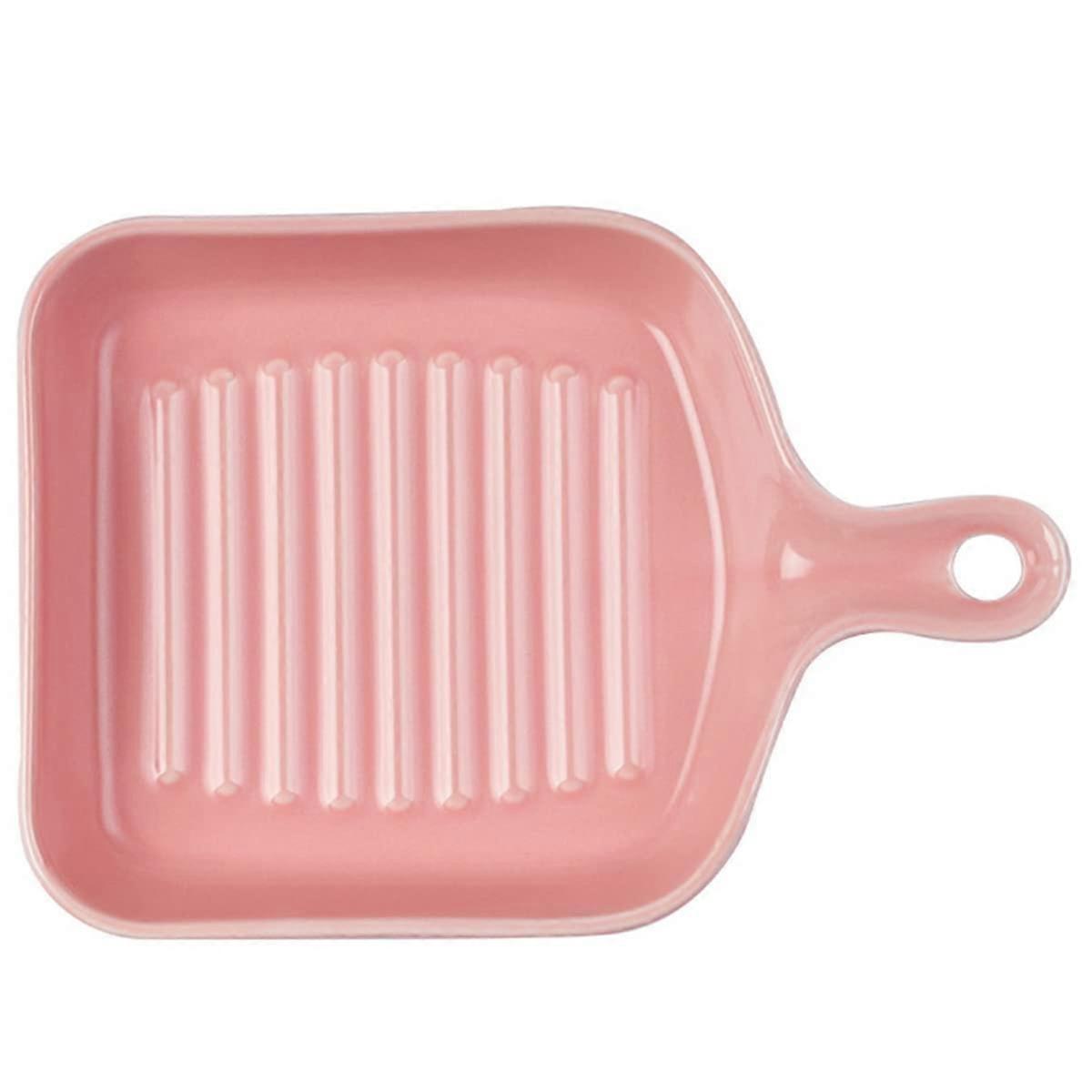 Ceramic SingleHandle Bakeware Pink Glazed Oven And Microwave Safe Bowl