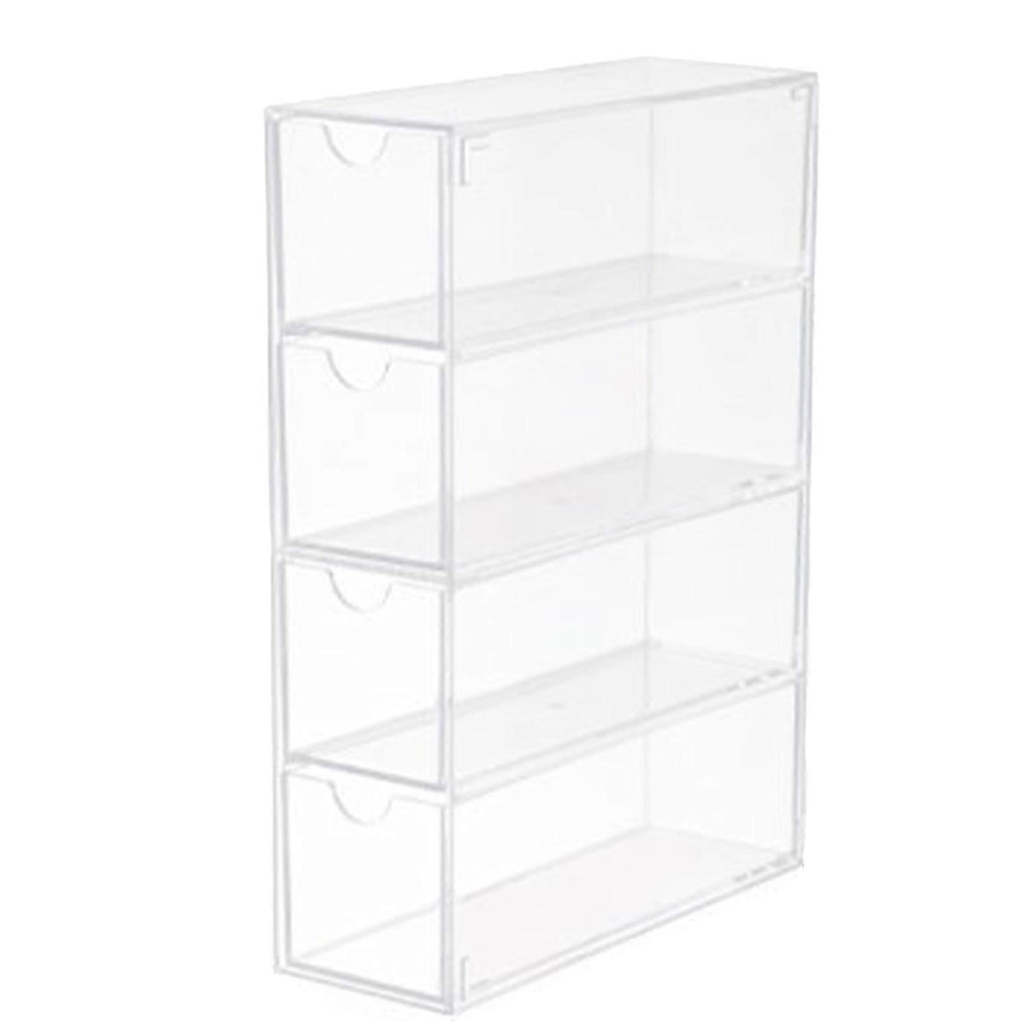 4 Drawers Eyeglass Storage Organizer Box Clear Acrylic Stackable Sunglasses Display Holder Organizer