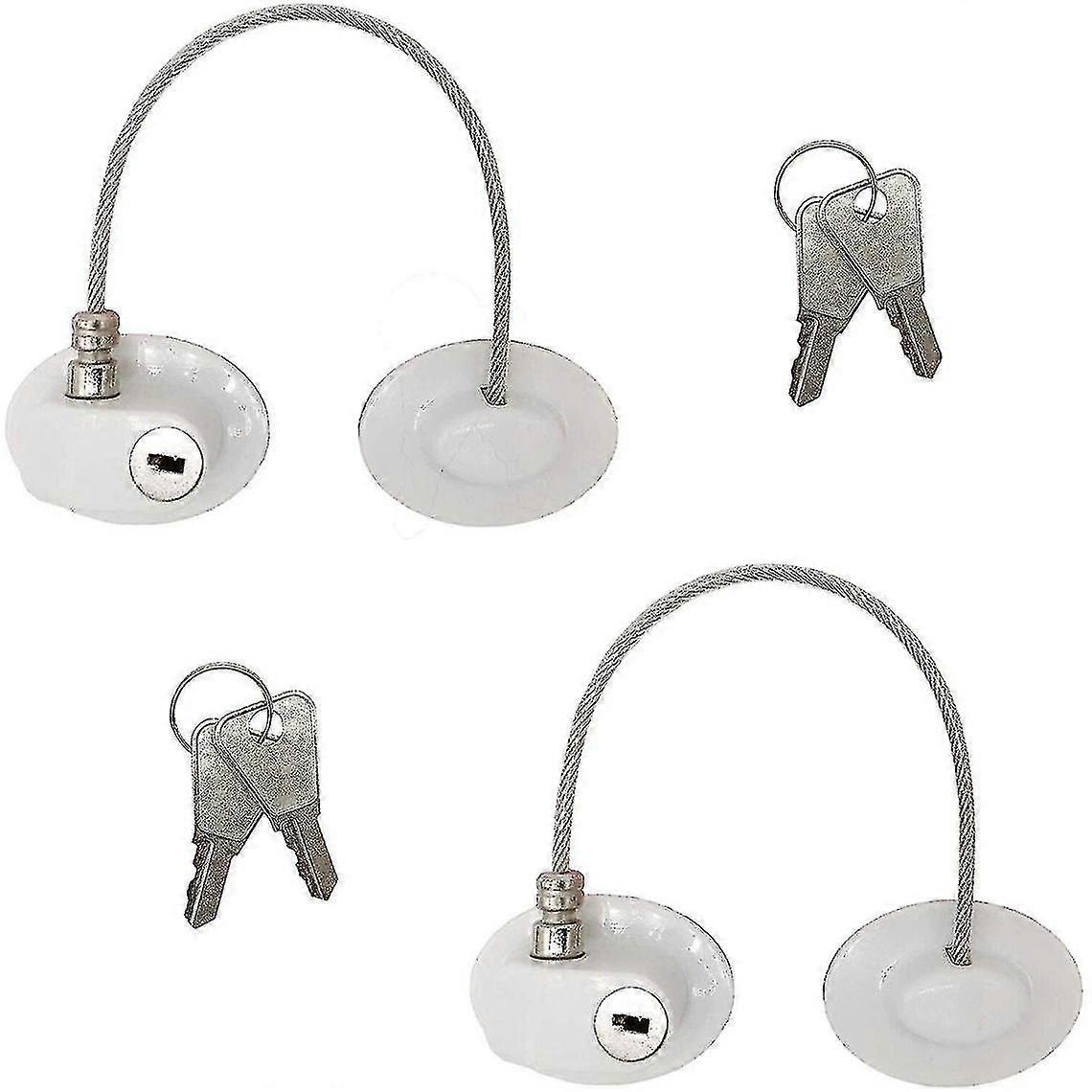 Pc Fridge Lock With 4 Keys, Fridge Door Lock Cable Lock Adhesive Freezer Lock For