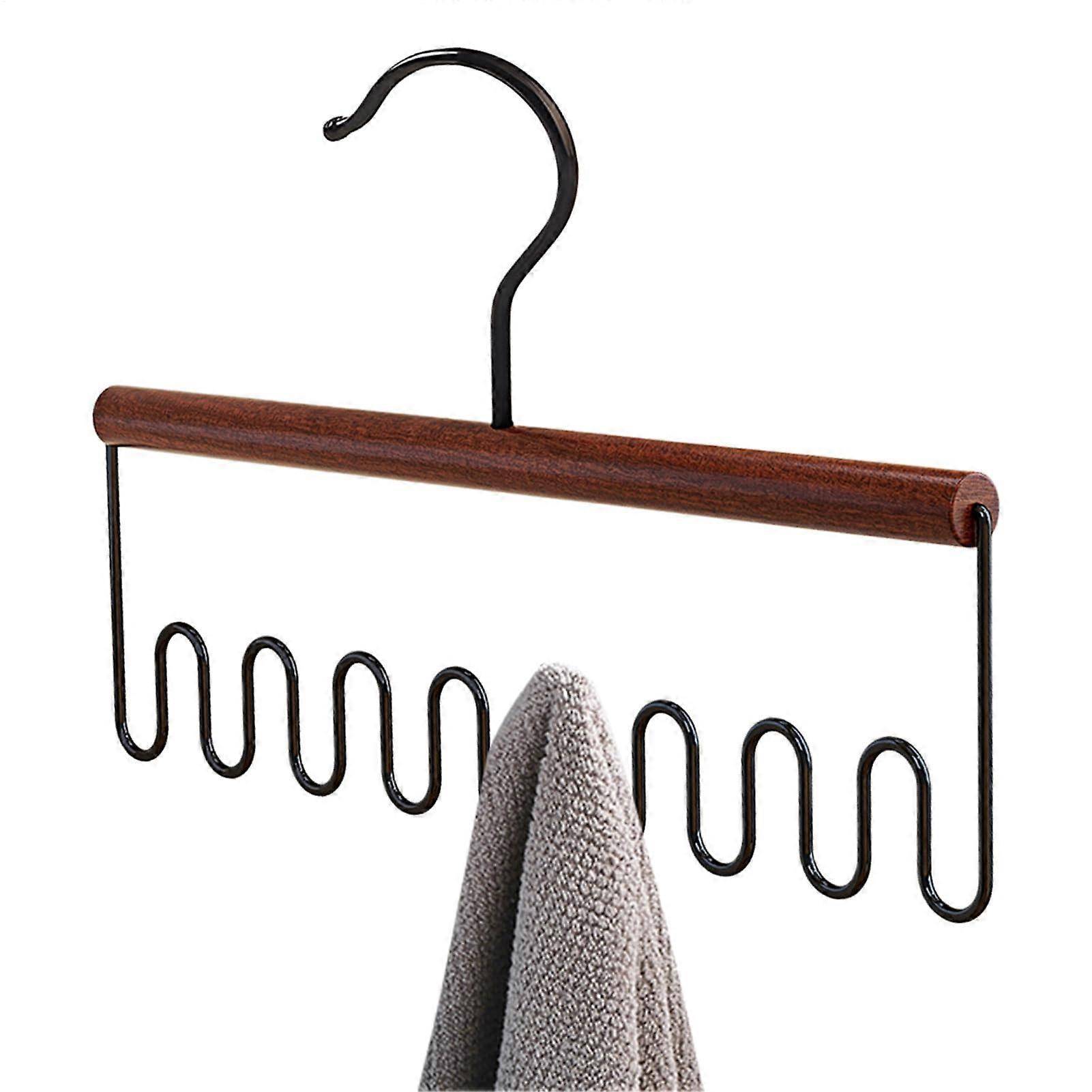 MultiHook Hanger for Tank Tops Wood Multi Hook SpaceSaving Wardrobe Organizer Clay Color Dorm Closet Storage