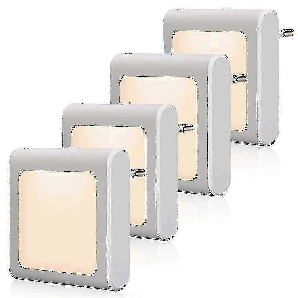 Enhanced Night Light Sockets with Twilight Sensor - 4 Pcs Directional Warm White Lighting