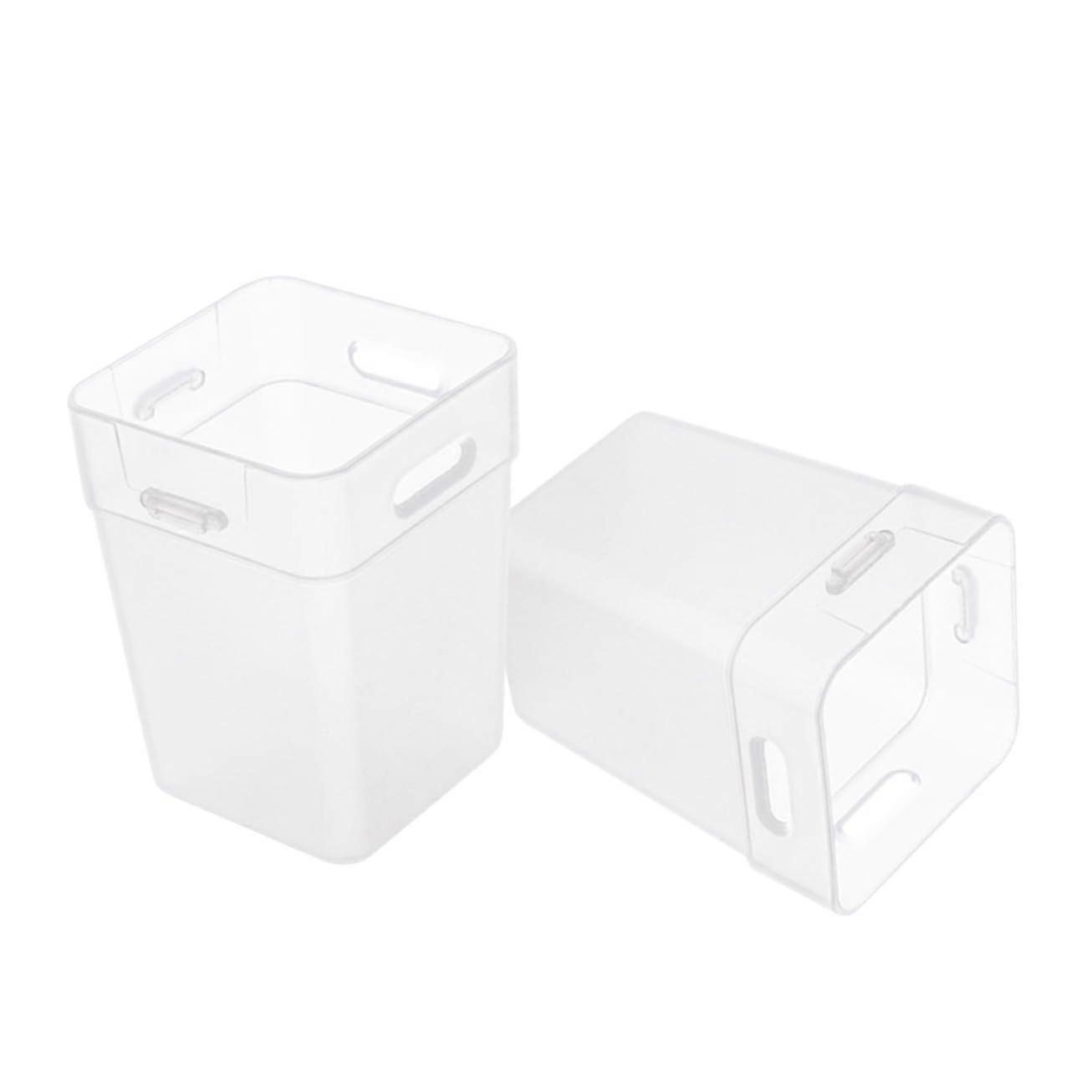 2Pcs Transparent Large Fridge Bins Deep Design Stackable Refrigerator Organizers For Fruit And Vegetables