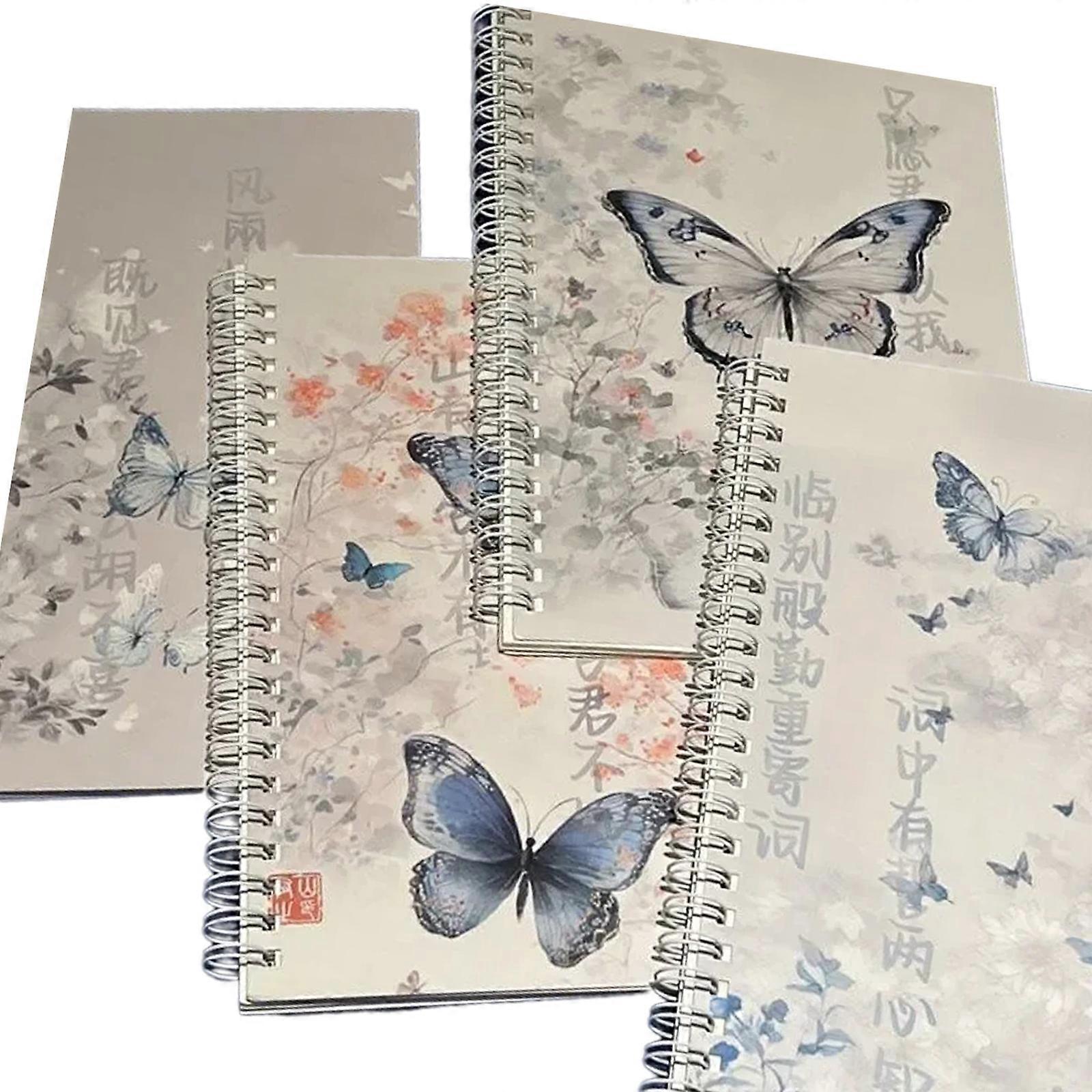 4Pcs Paper Notebook Twin Coil Binding Notebook 100 Pages College Ruled Notebook Journal for Writing Journaling 14x20cm Multicolor