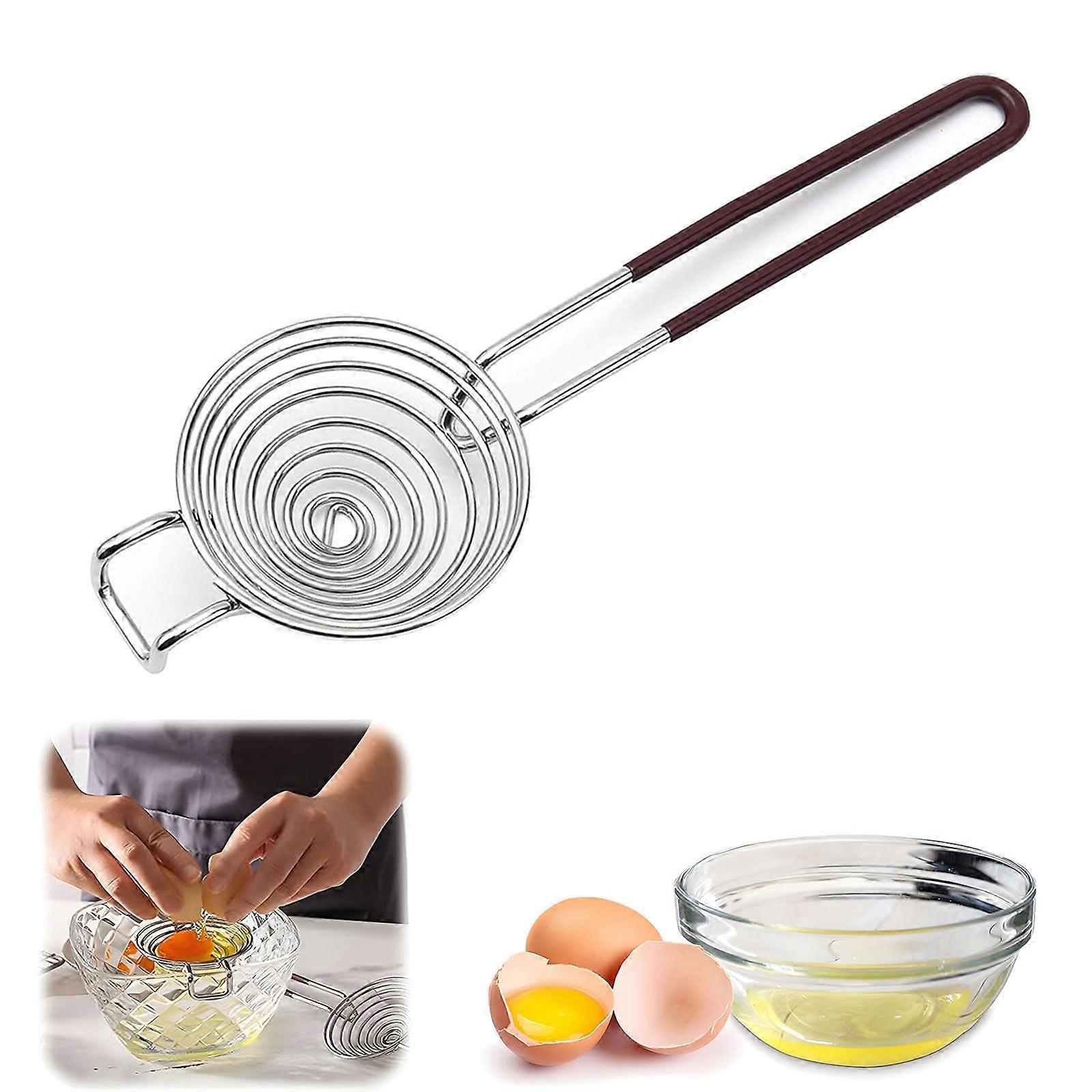 Stainless Steel Egg Yolk White Separator, Brown, Durable, Easy To Clean Kitchen Tool