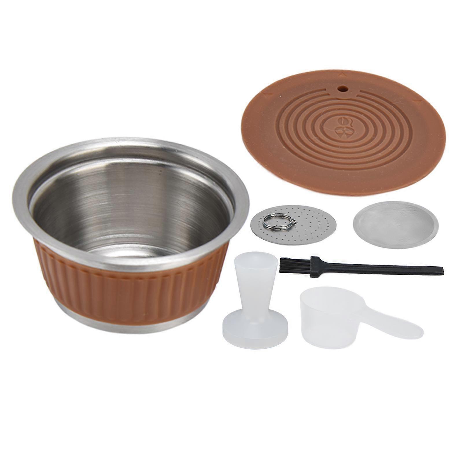 Stainless Steel Reusable Refillable Coffee Capsule Filter Cup with Tamper for Dolce GustoCoffee