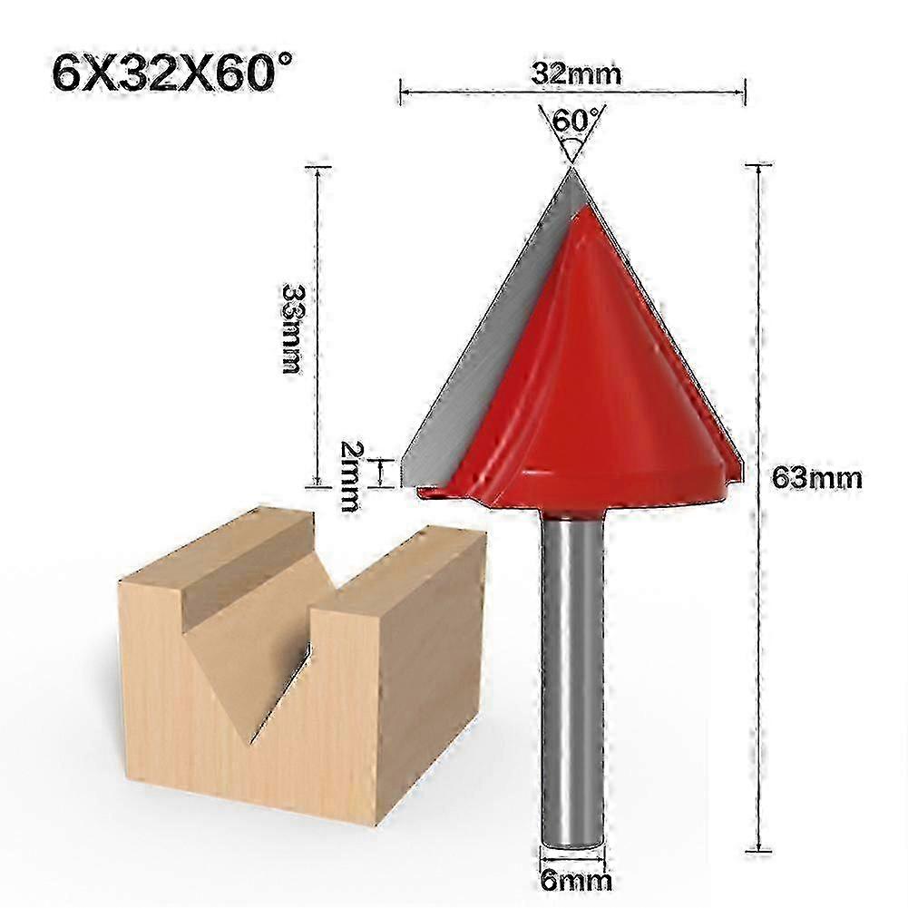 Premium 90 V-Type Grooving Cutter Router Bit Woodworking Cutter Open End Carving Bits for Engraving