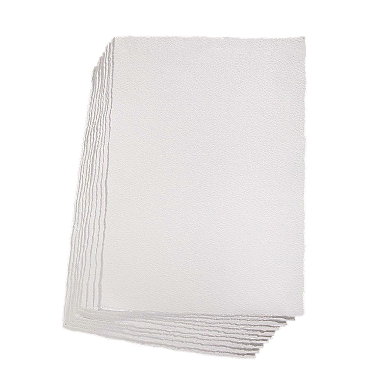 10 Sheet Thick 300g Cotton Deckle Edge Paper With High Brightness Perfect For Mixed Media Art And Professional Sketching  A6.