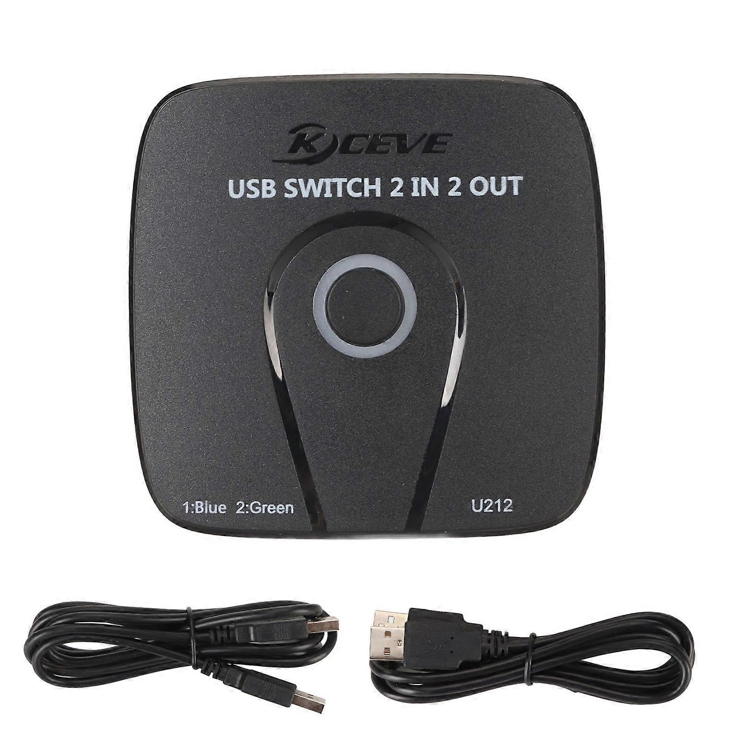 2 in 2 Out USB Switcher Seamless Switching USB Switcher for 2 Computers Share 2 USB Devices Mouse Ke