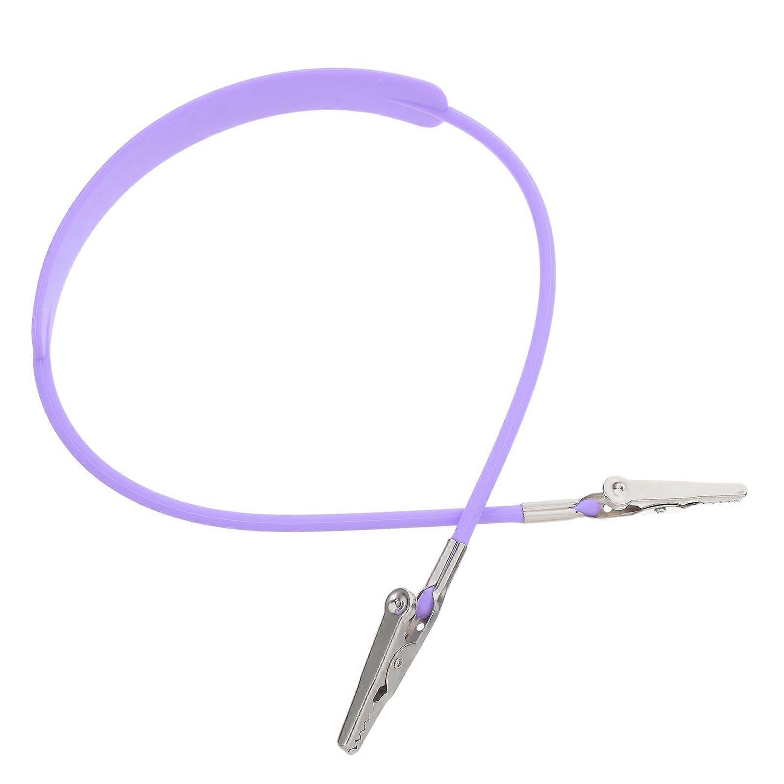 Violet Scarf Clips Flat Silicone Metal Holder Dual Head