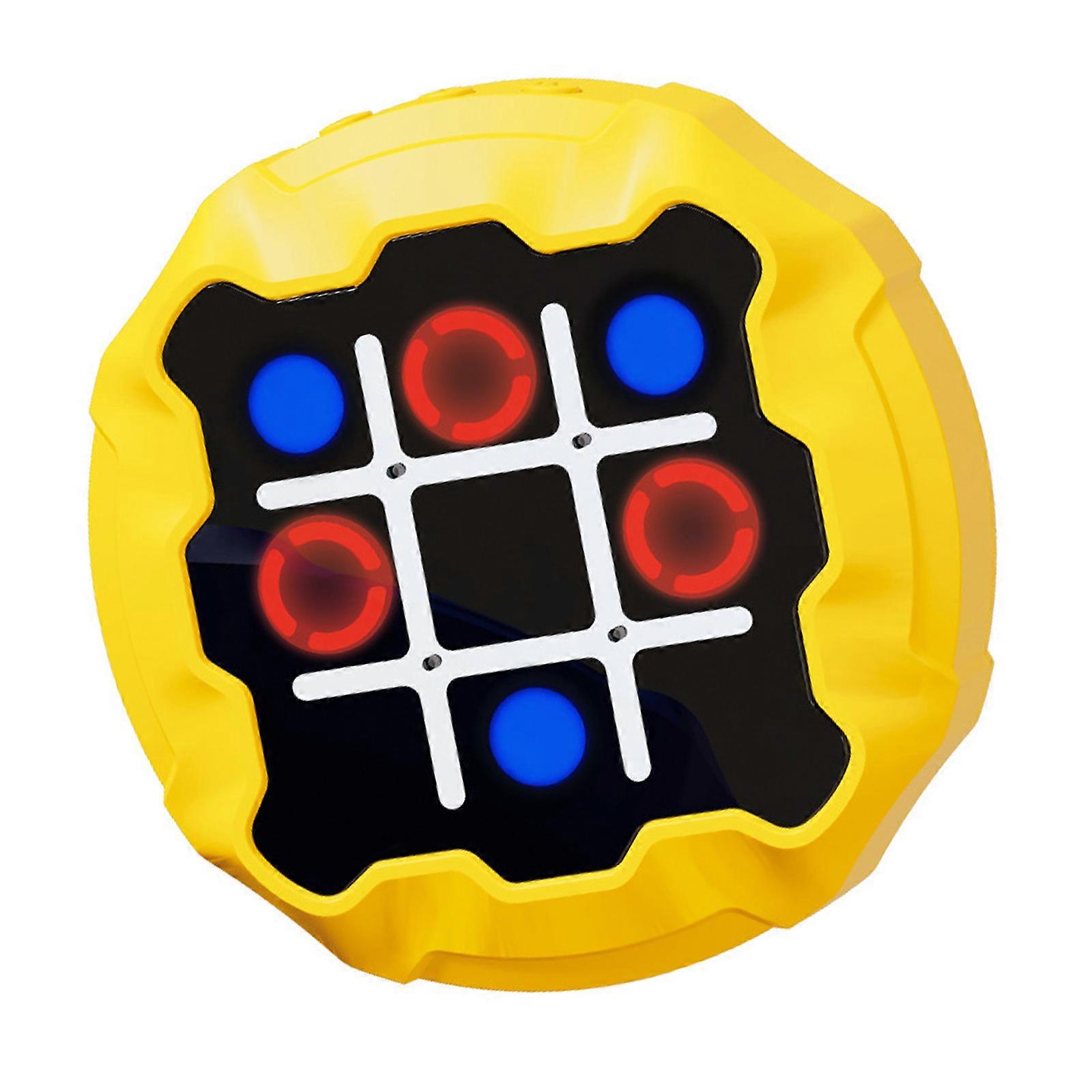 Handheld Noughts and Crosses Game 3 in 1 Brain and Memory Exercises for Kids Age 7+ Travel Ready with Voice Features  Yellow