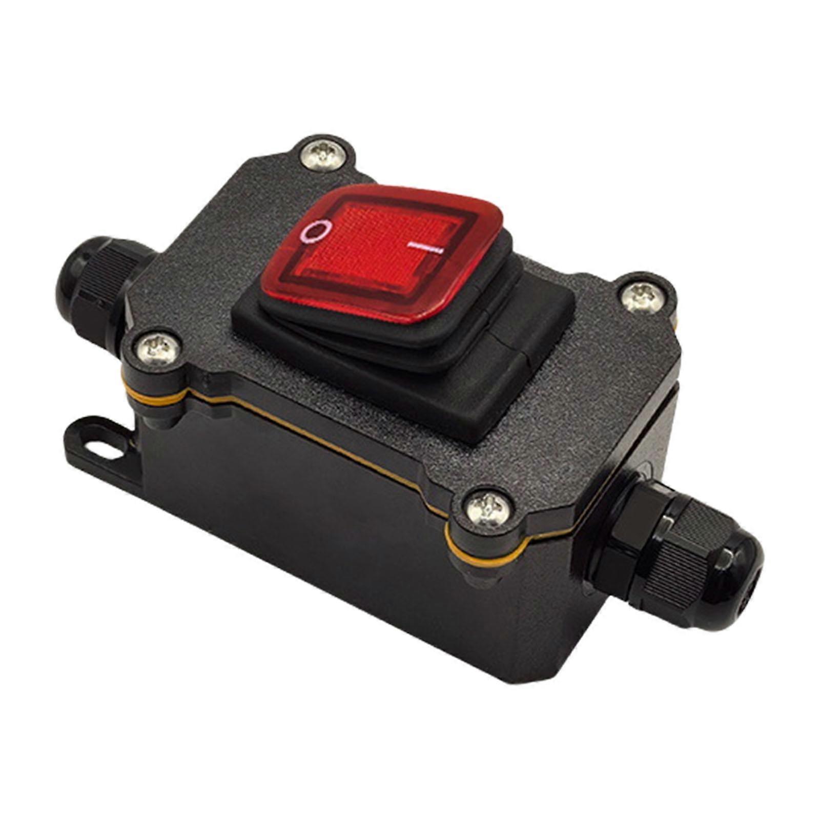 IP65 Waterproof Inline Cable Switches with Red Indicators Light 24V On Off Toggle Switches Outdoor Wire Box Enduring Multicolor