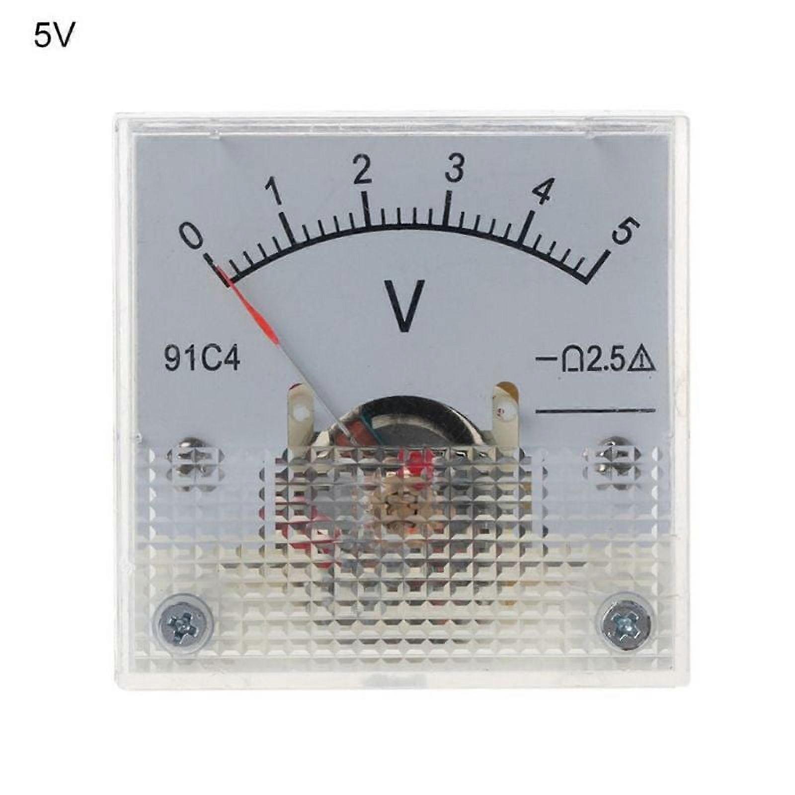 91C4-V DC Voltmeter Pointer Type 0-5V 20V 30V 100V 150V 250V Voltage Meter Class 2.5 Accuracy Analog Panel Meter Home