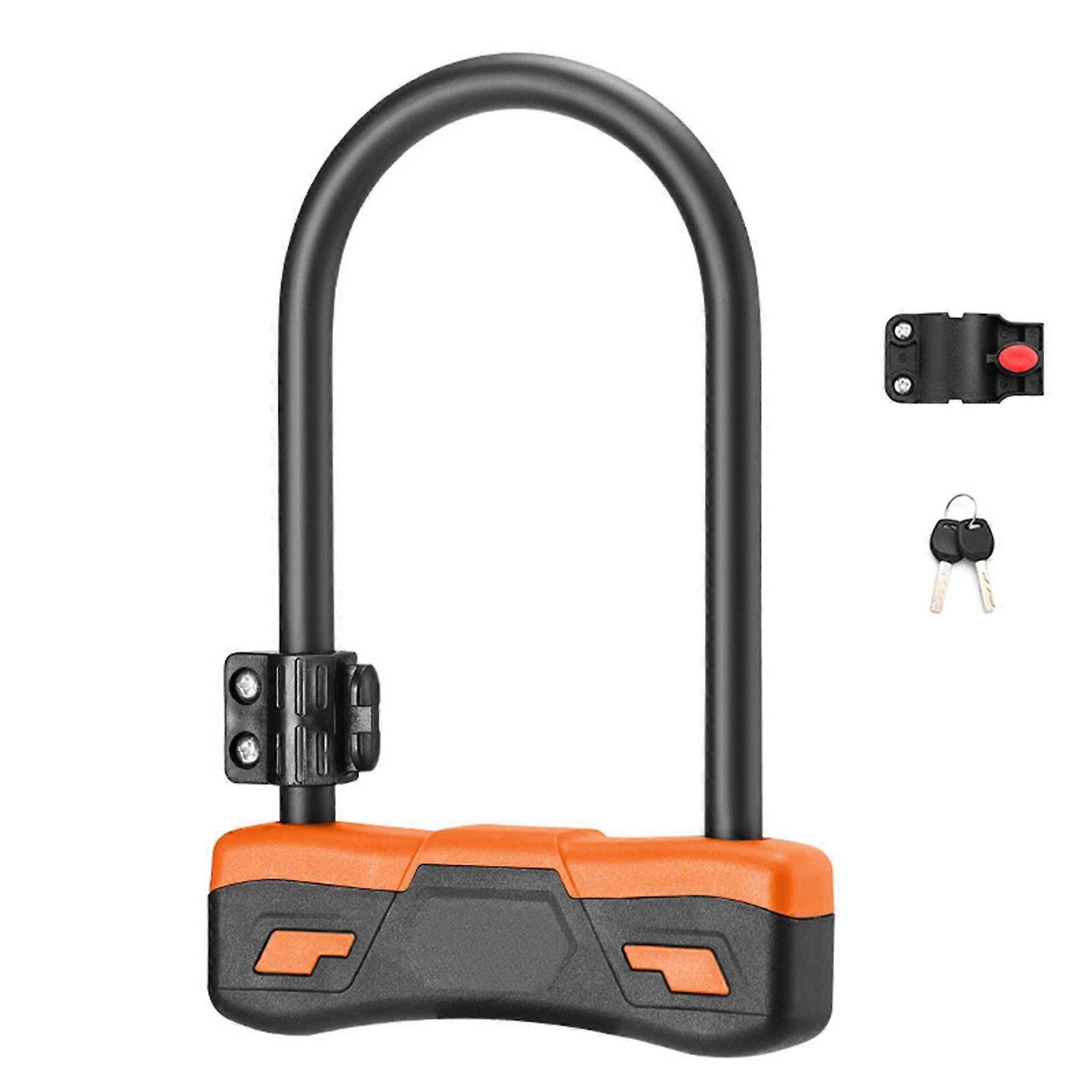 Holdbarhet Sykkellås Rustbestandige sykler Lås Multifunksjonsnøkkellås for ulike sykkelentusiaster Oransje
